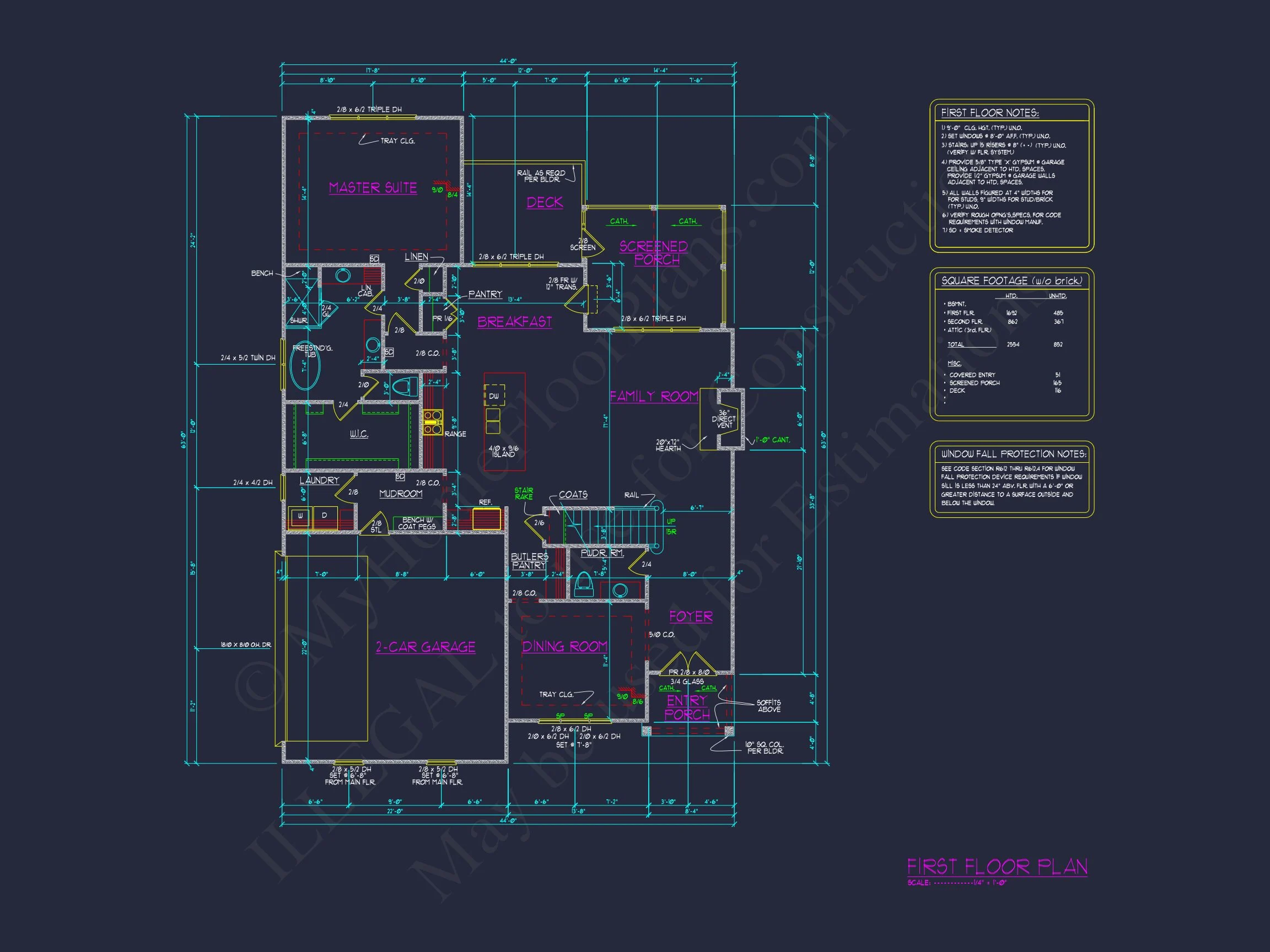 18-1587 HOUSE PLAN - Modern Farmhouse Plan - 4-Bed, 3-Bath, 2,550 SF 5 Spacious 2-Story Modern Craftsman house Plan with CAD Design