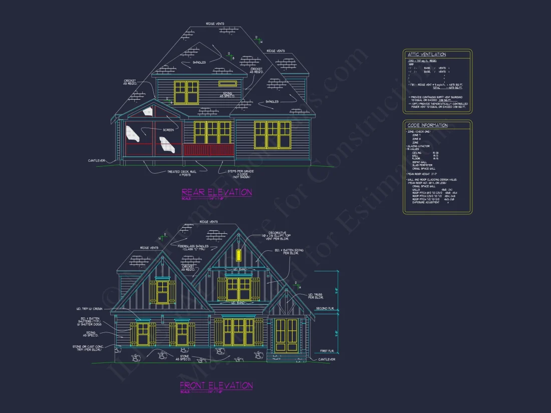 Spacious 2-Story Modern Craftsman house Plan with CAD Design