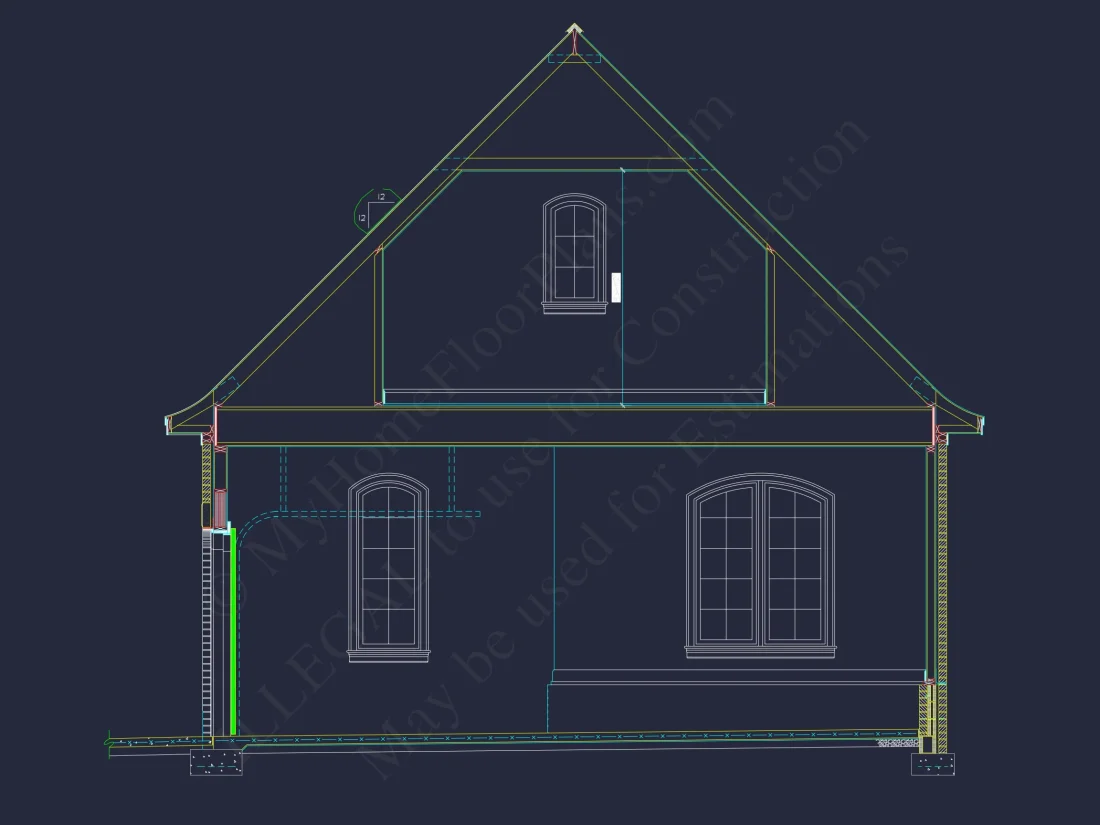 Elegant house Plan with Spacious Floor Plan and CAD Blueprint