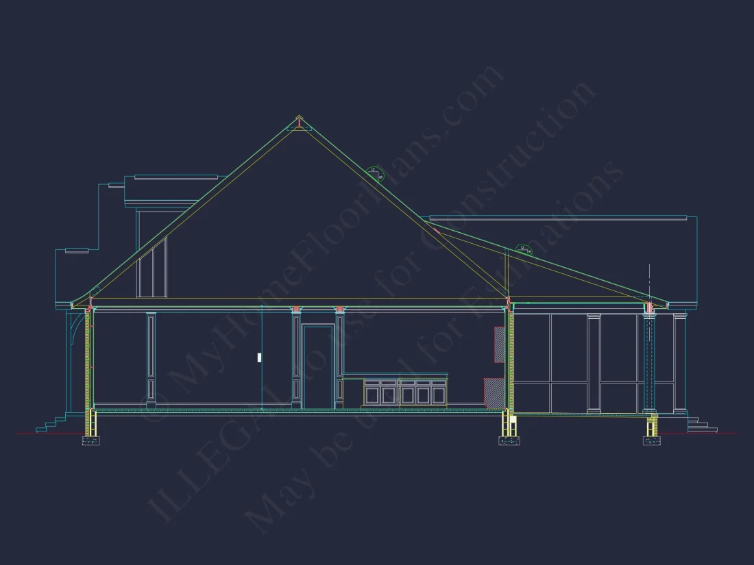 Elegant house Plan with Spacious Floor Plan and CAD Blueprint
