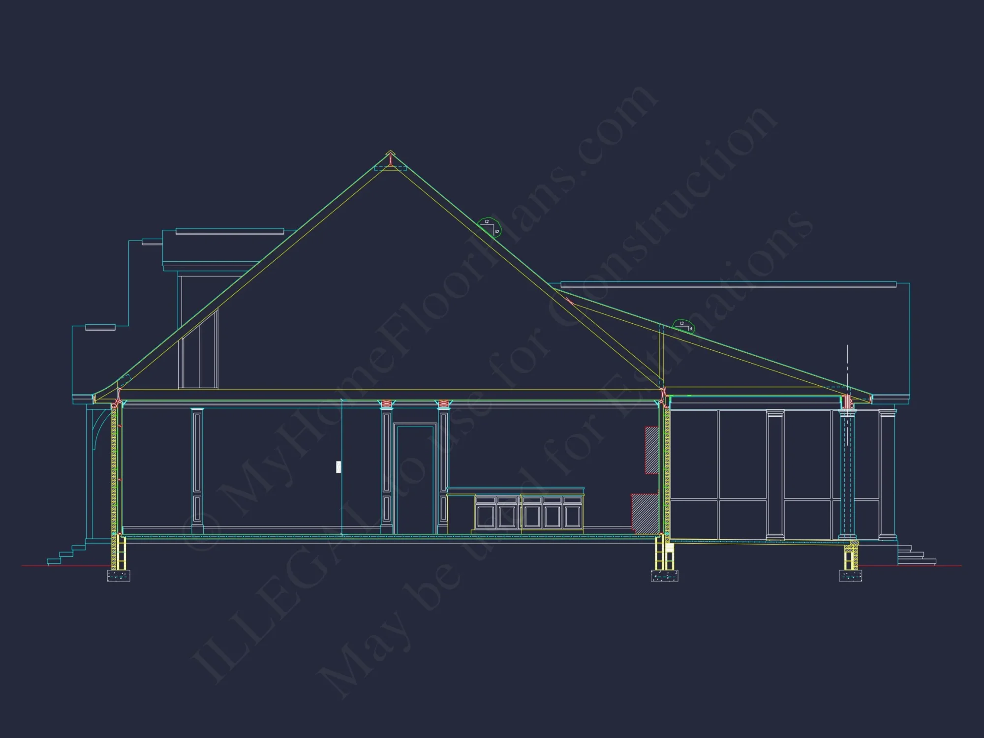 Elegant house Plan with Spacious Floor Plan and CAD Blueprint