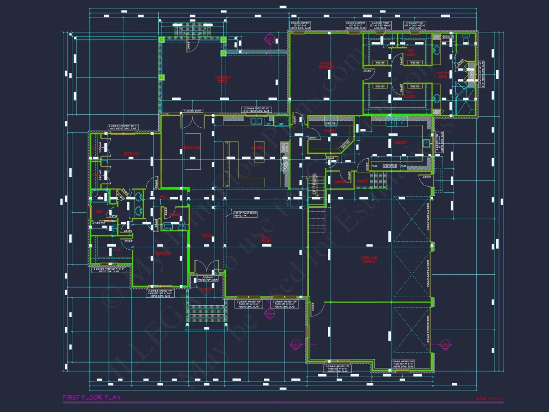 Elegant house Plan with Spacious Floor Plan and CAD Blueprint