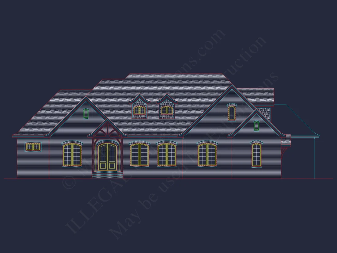 Elegant house Plan with Spacious Floor Plan and CAD Blueprint