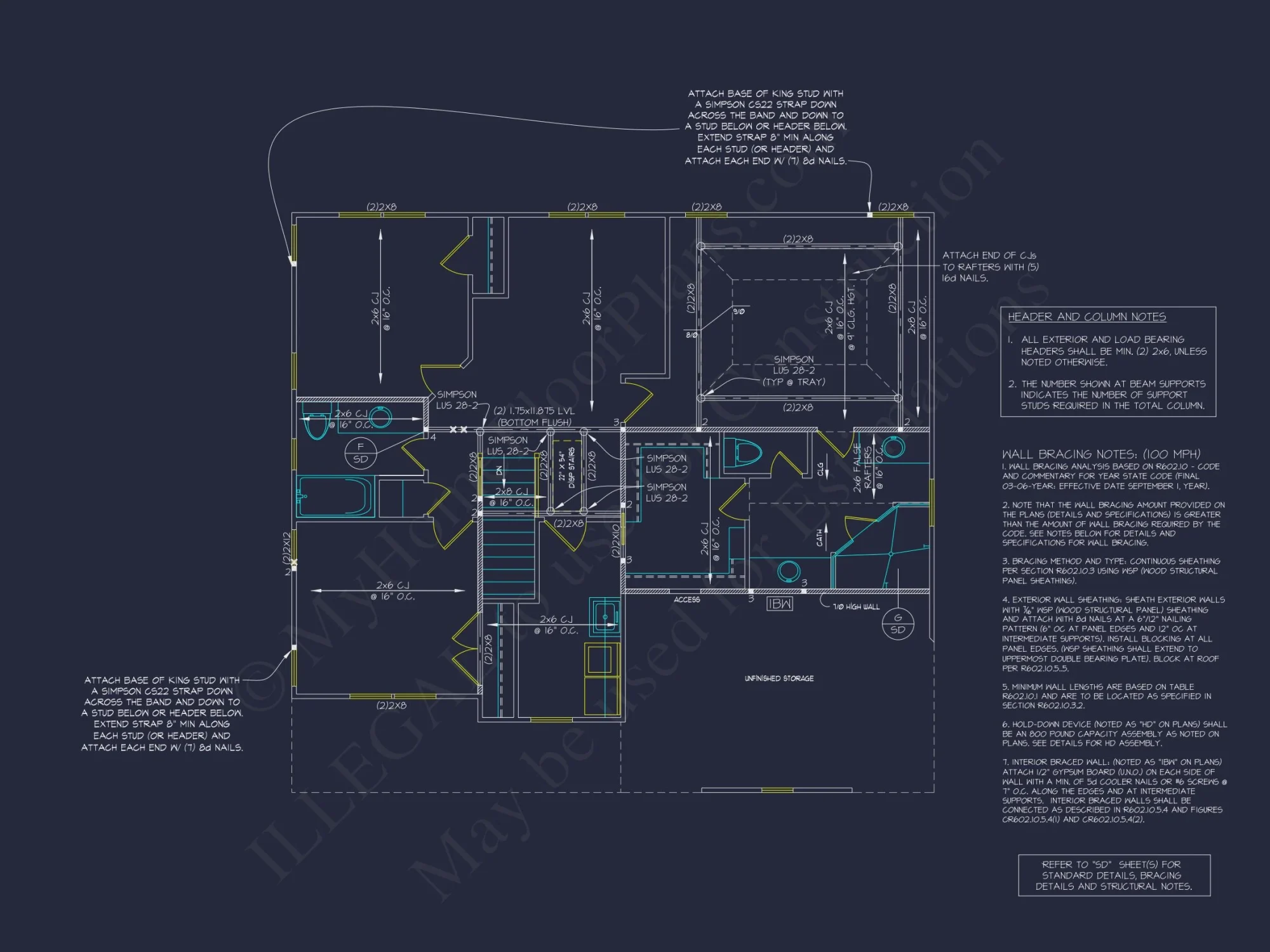 2-Story house Design Blueprint with 3-Bedroom Floor Plans
