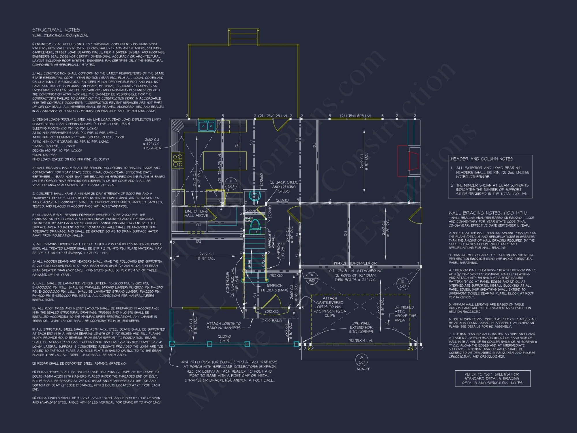 2-Story house Design Blueprint with 3-Bedroom Floor Plans