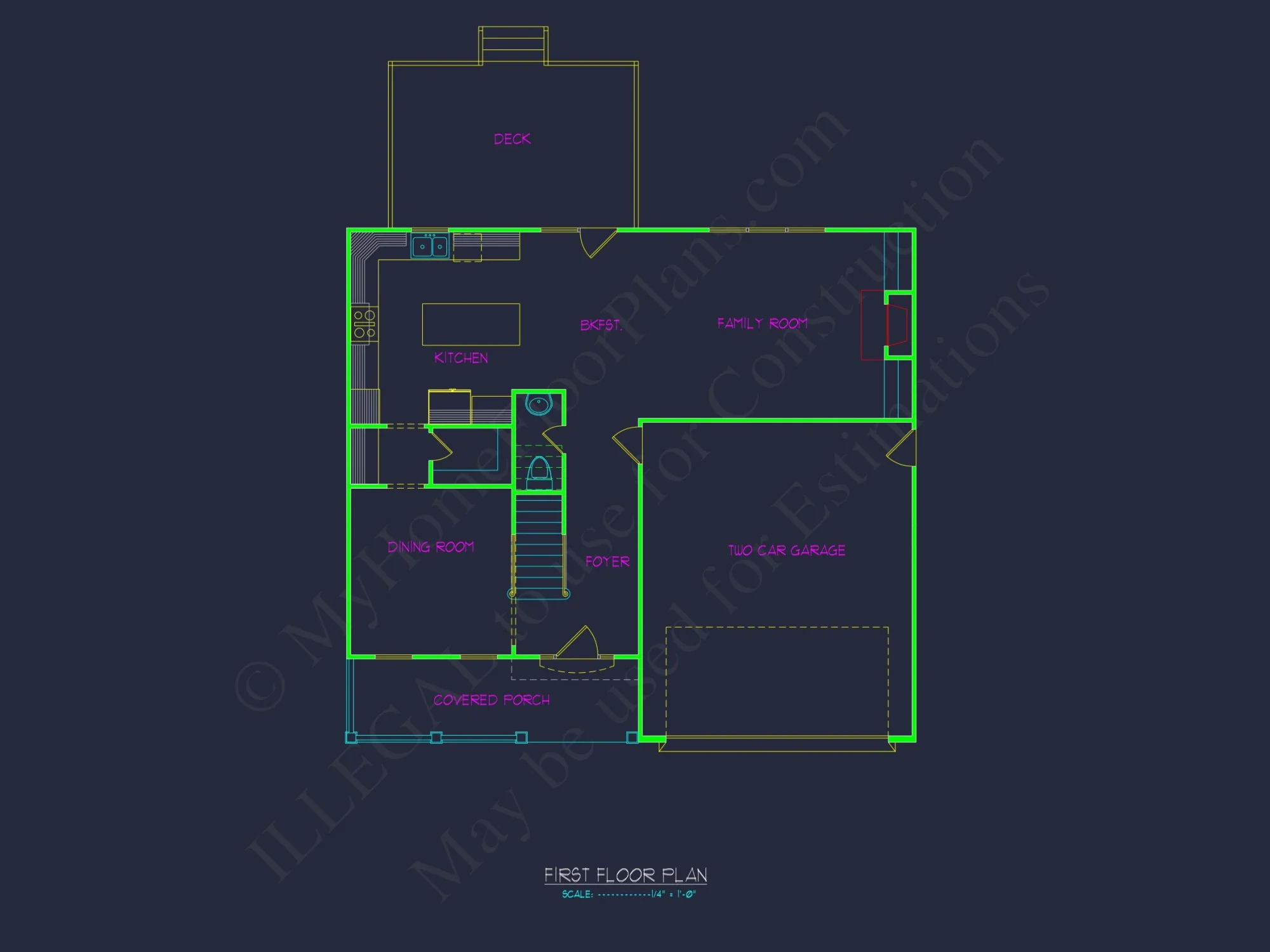 2-Story house Design Blueprint with 3-Bedroom Floor Plans