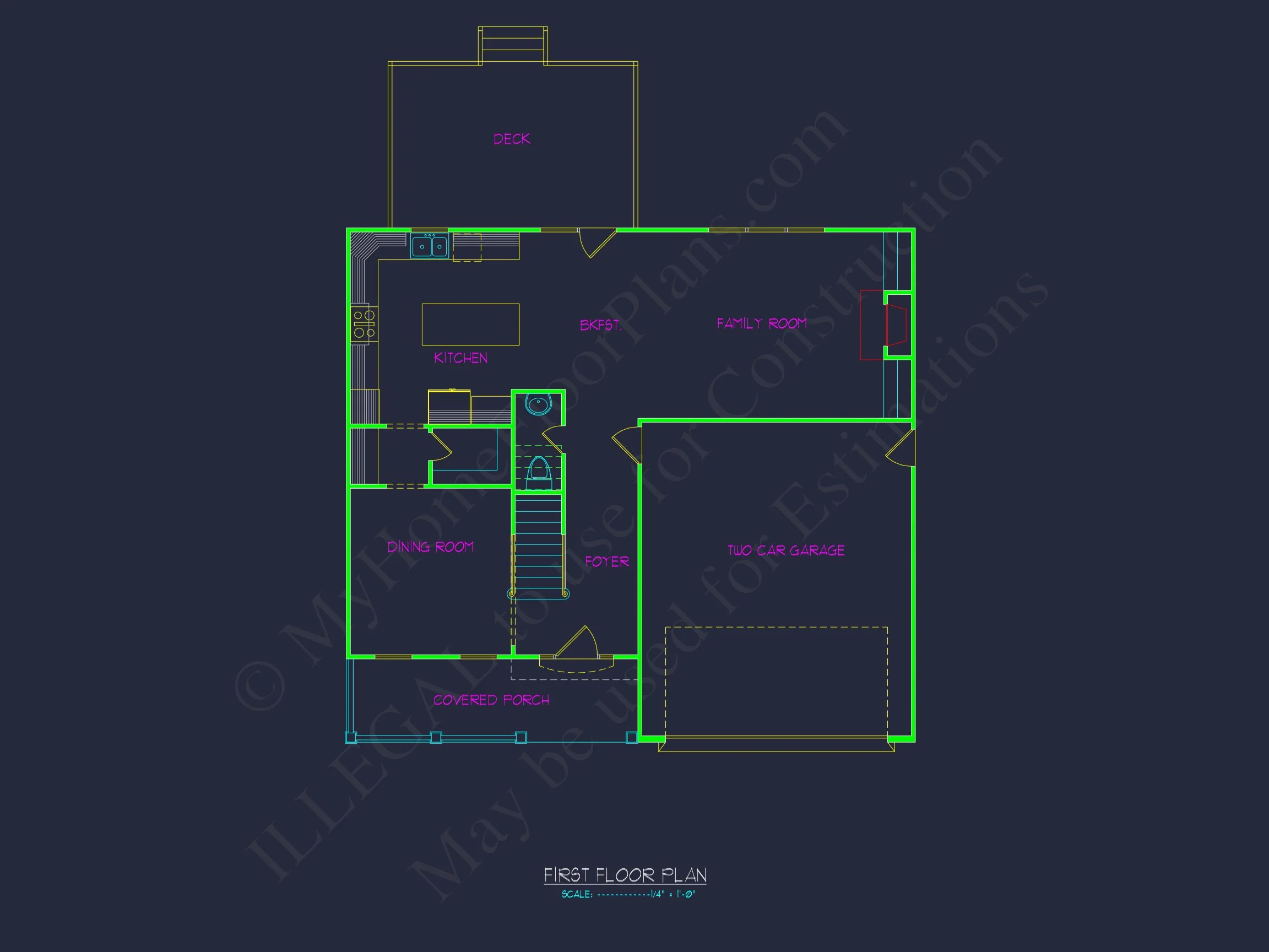 18-1370 HOUSE PLAN - Traditional Colonial Home Plan - 4-Bed, 3-Bath, 2,750 SF 4 2-Story house Design Blueprint with 3-Bedroom Floor Plans
