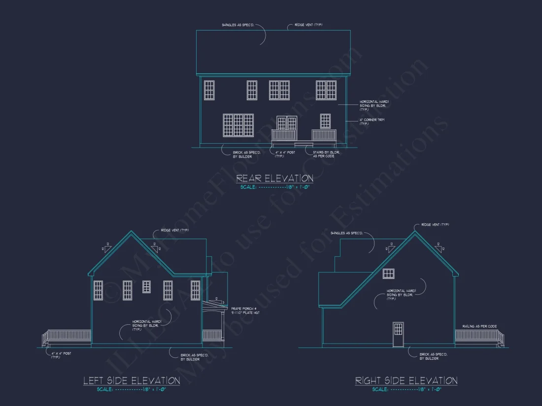 2-Story house Design Blueprint with 3-Bedroom Floor Plans