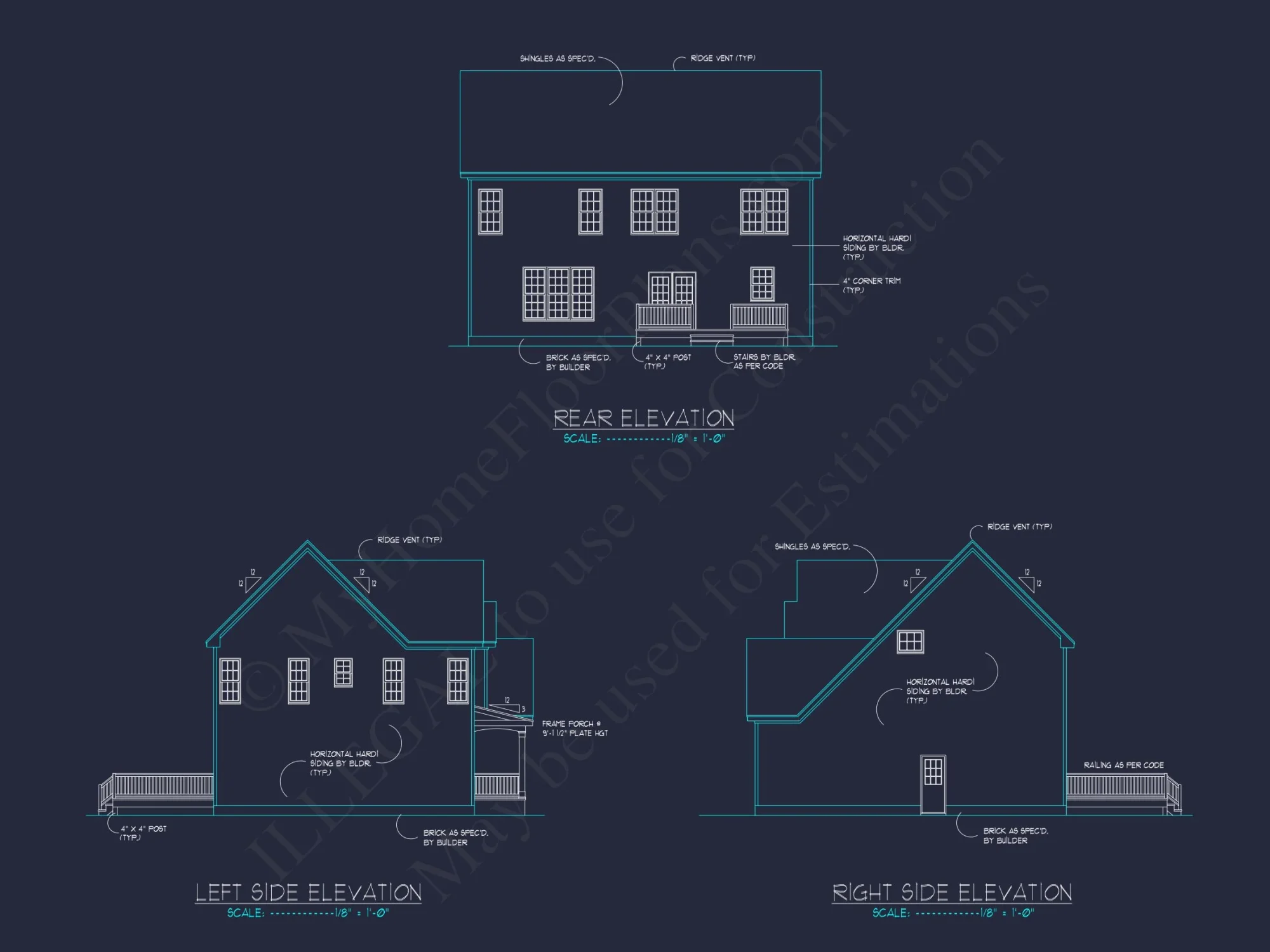 2-Story house Design Blueprint with 3-Bedroom Floor Plans