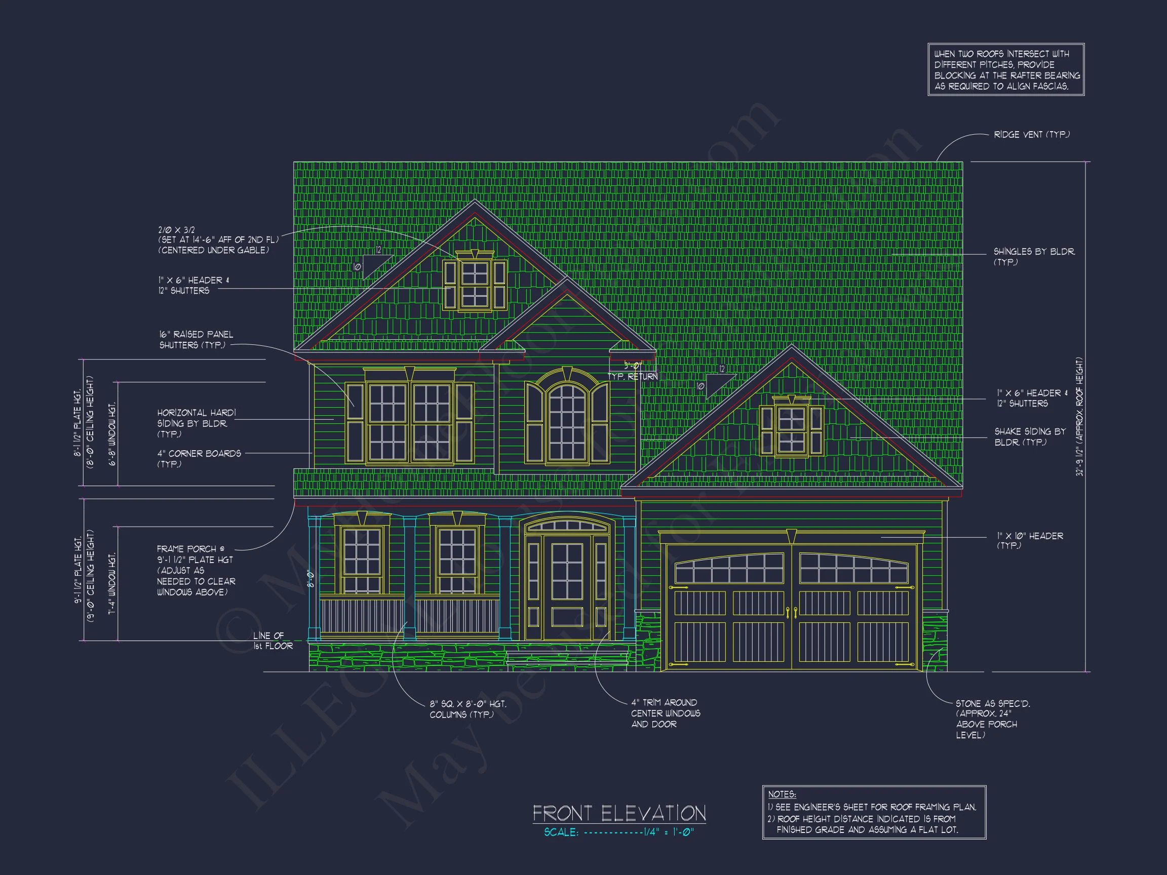 18-1370 HOUSE PLAN - Traditional Colonial Home Plan - 4-Bed, 3-Bath, 2,750 SF 2 2-Story house Design Blueprint with 3-Bedroom Floor Plans