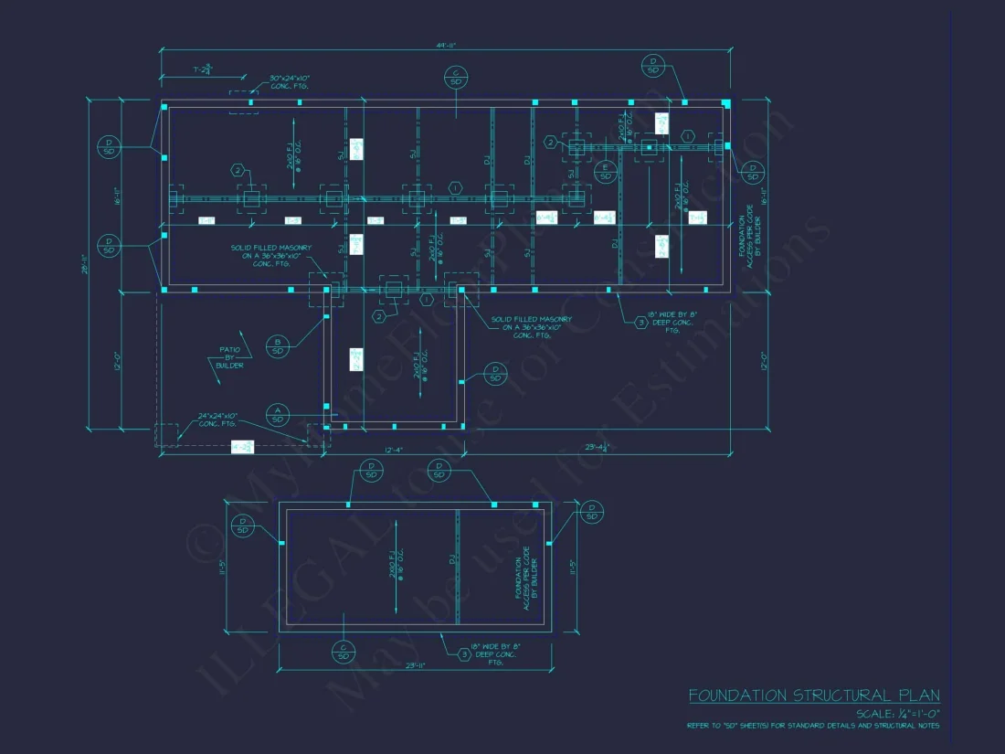Modern 2-Story house Plan with CAD Blueprint Designs