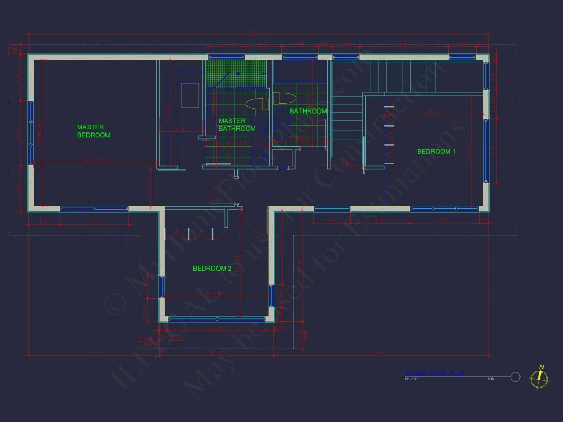 Modern 2-Story house Plan with CAD Blueprint Designs