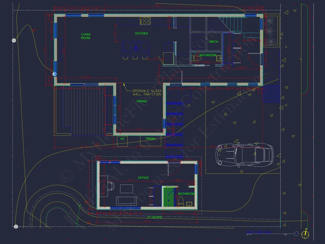 Modern 2-Story house Plan with CAD Blueprint Designs