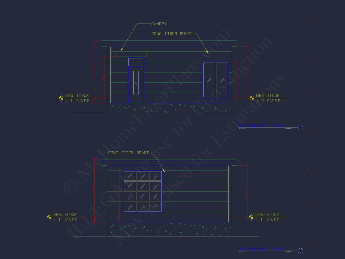 Modern 2-Story house Plan with CAD Blueprint Designs