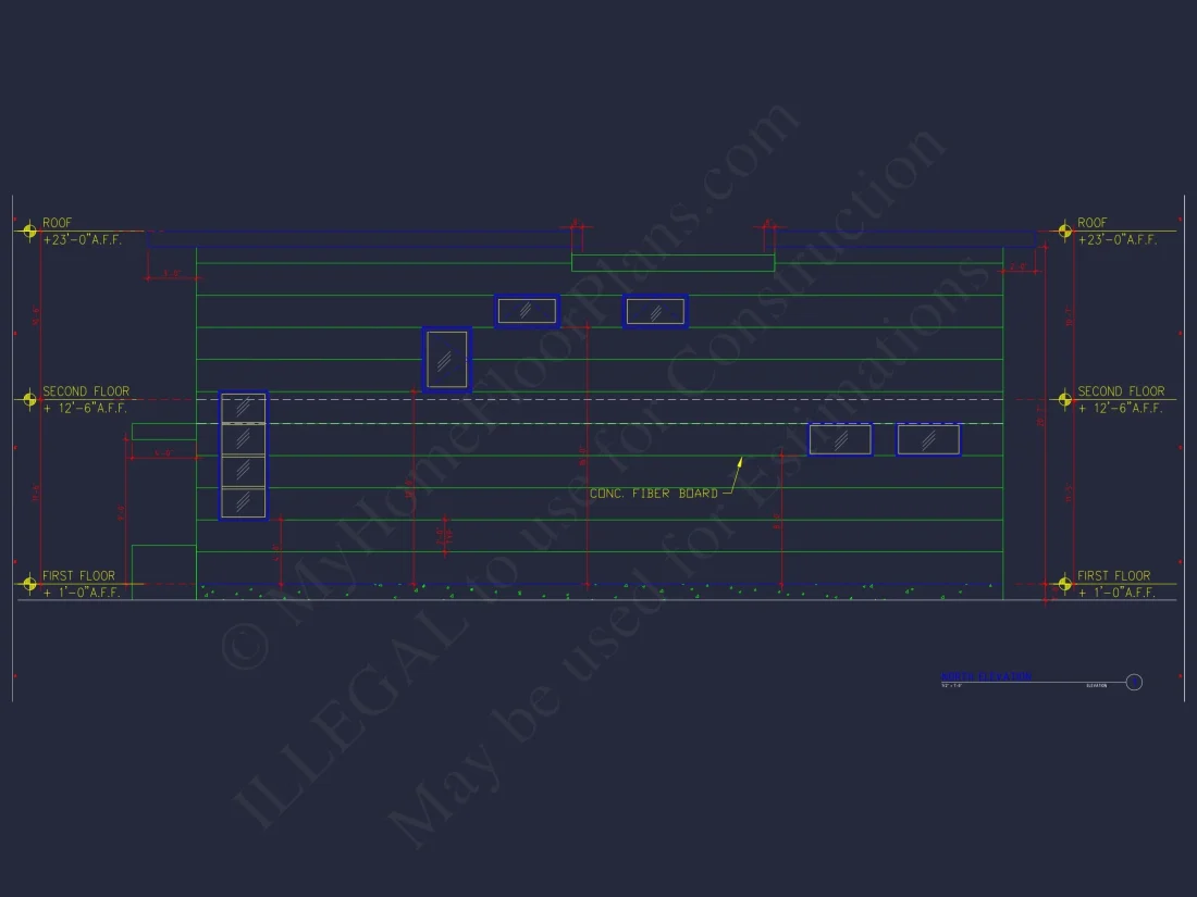 Modern 2-Story house Plan with CAD Blueprint Designs