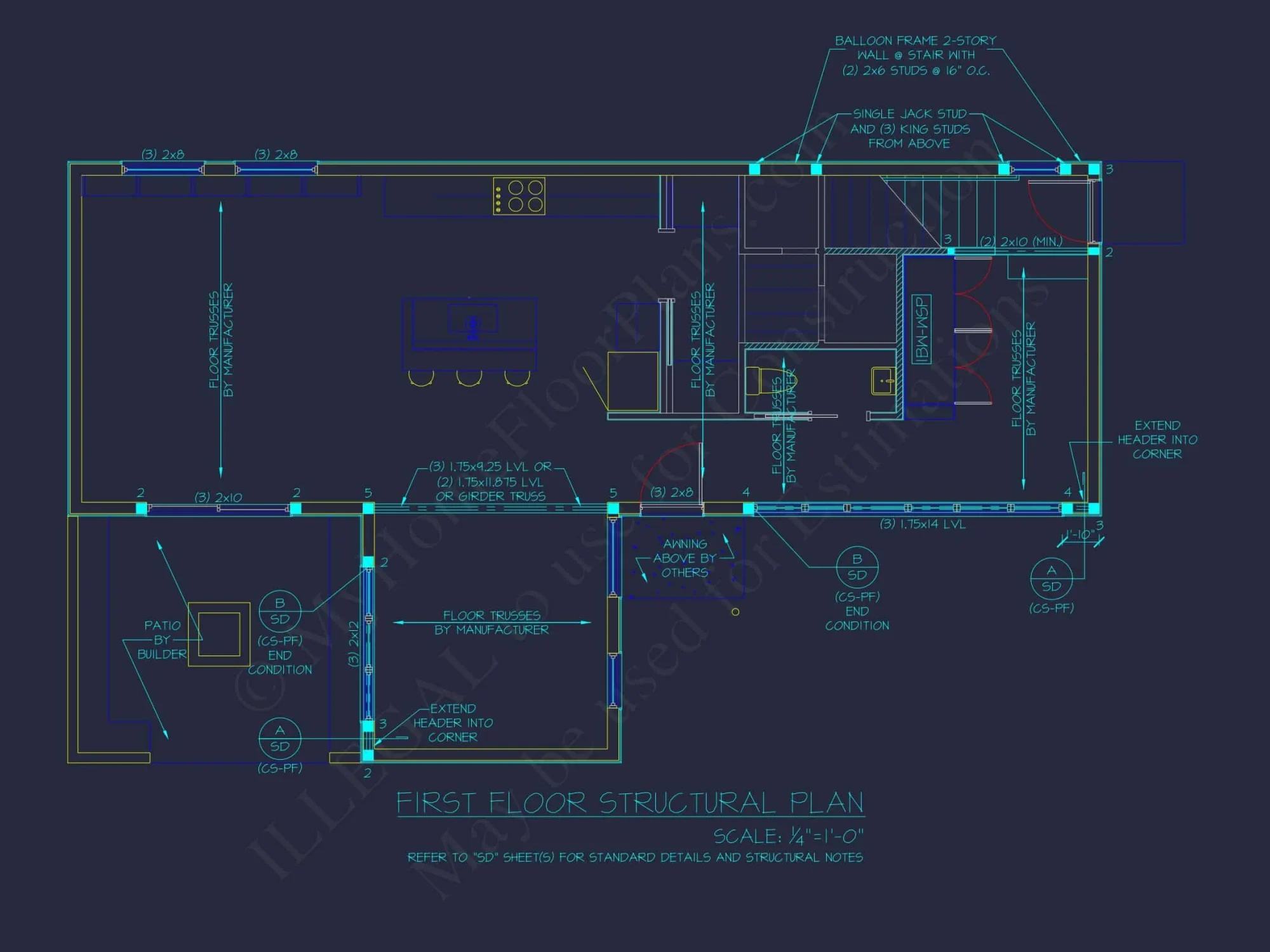 Contemporary house Floor Plan with Open Layout & CAD Designs