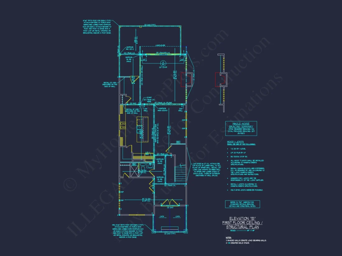 Traditional Craftsman house Plan with Detailed CAD Floor Designs