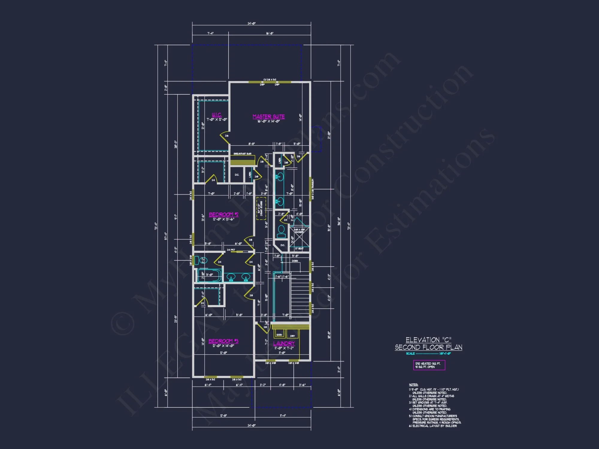 Traditional Craftsman house Plan with Detailed CAD Floor Designs