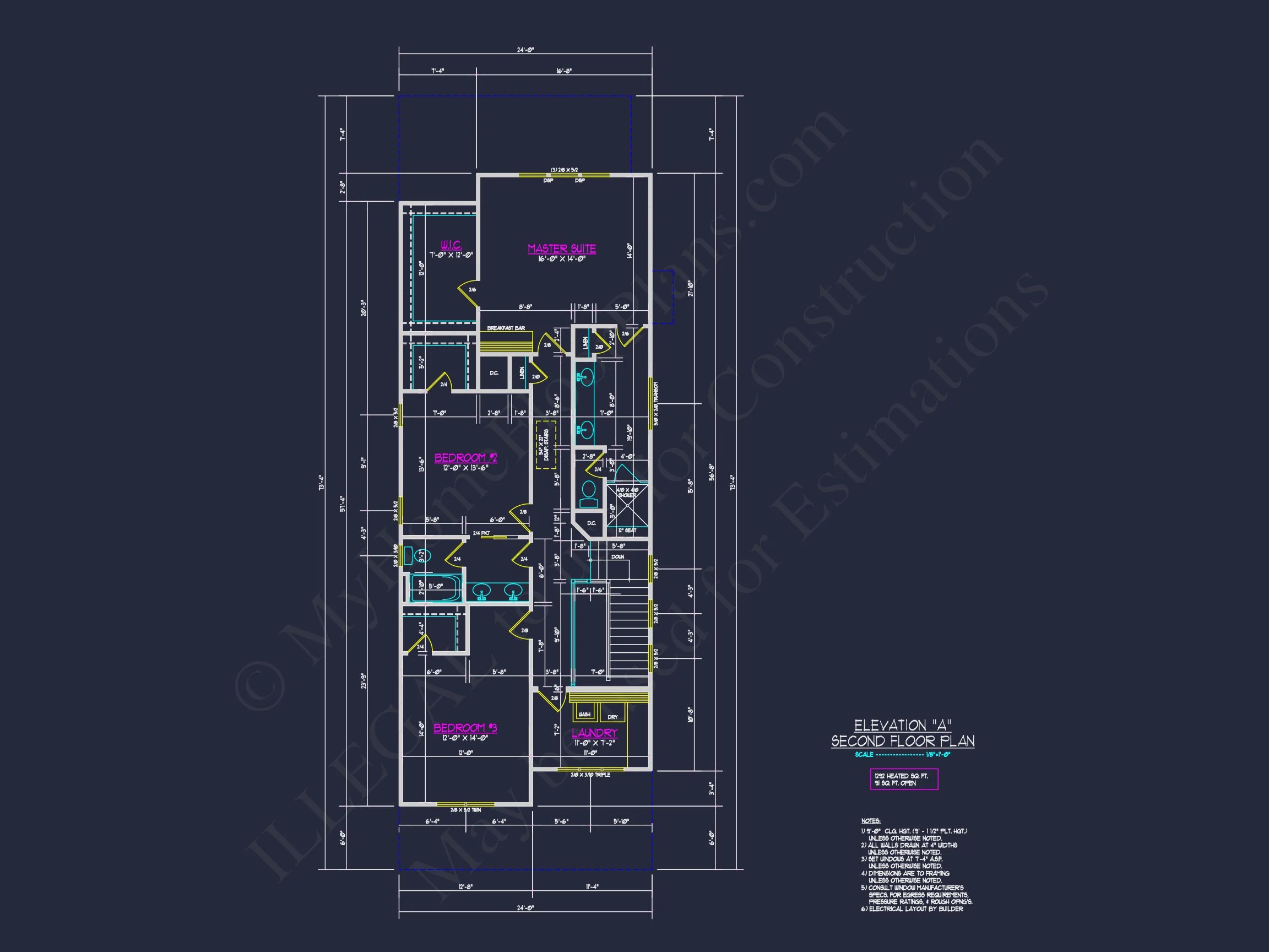 Traditional Craftsman house Plan with Detailed CAD Floor Designs