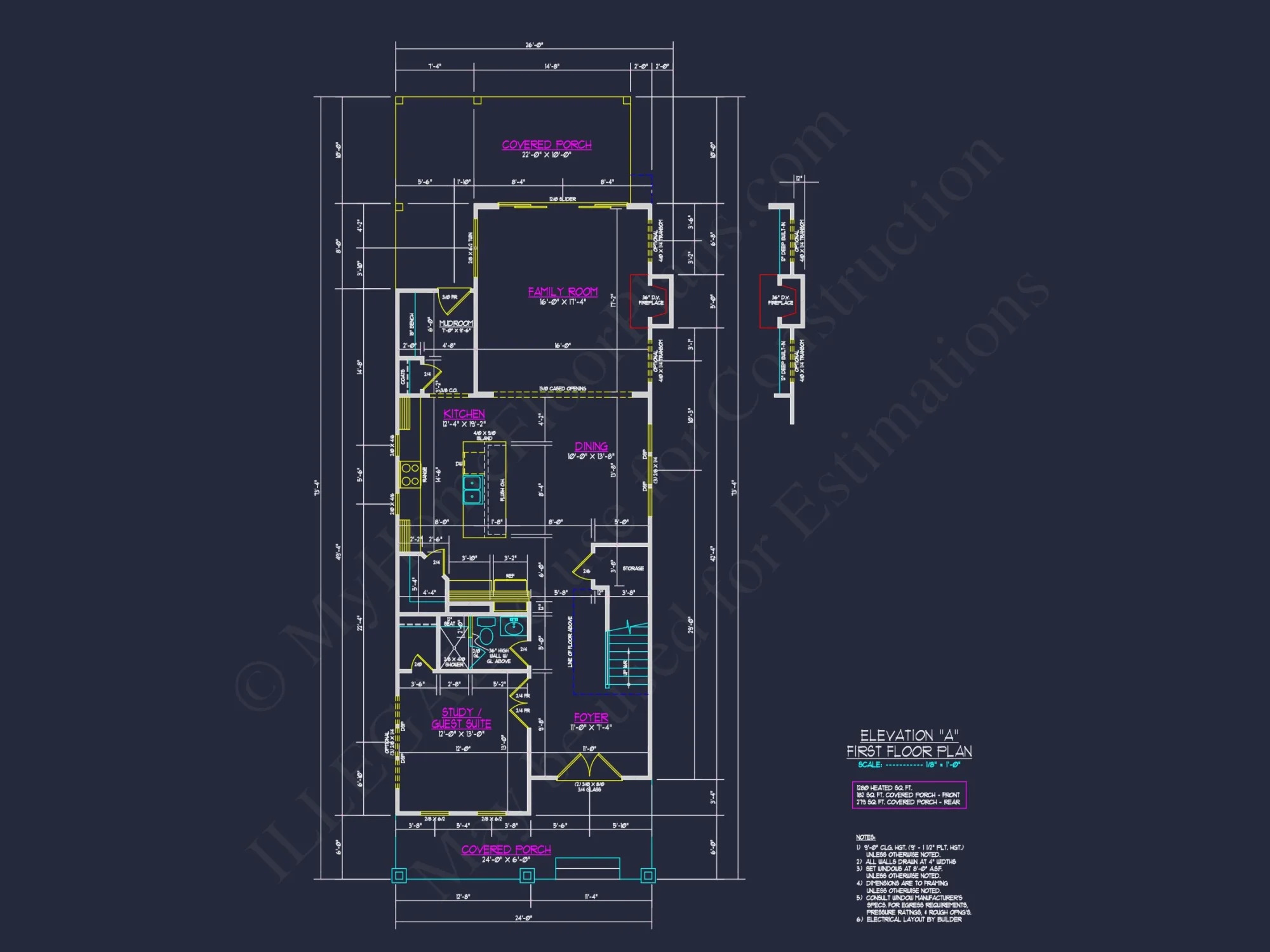 Traditional Craftsman house Plan with Detailed CAD Floor Designs