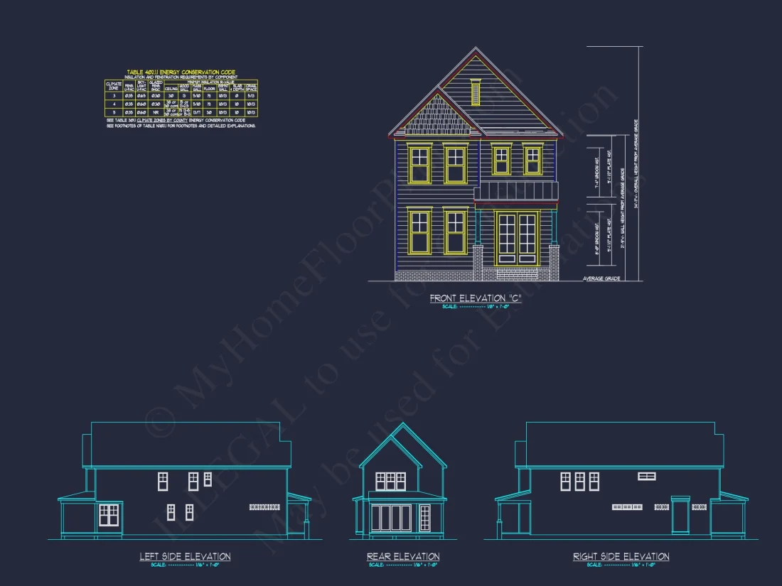 Traditional Craftsman house Plan with Detailed CAD Floor Designs