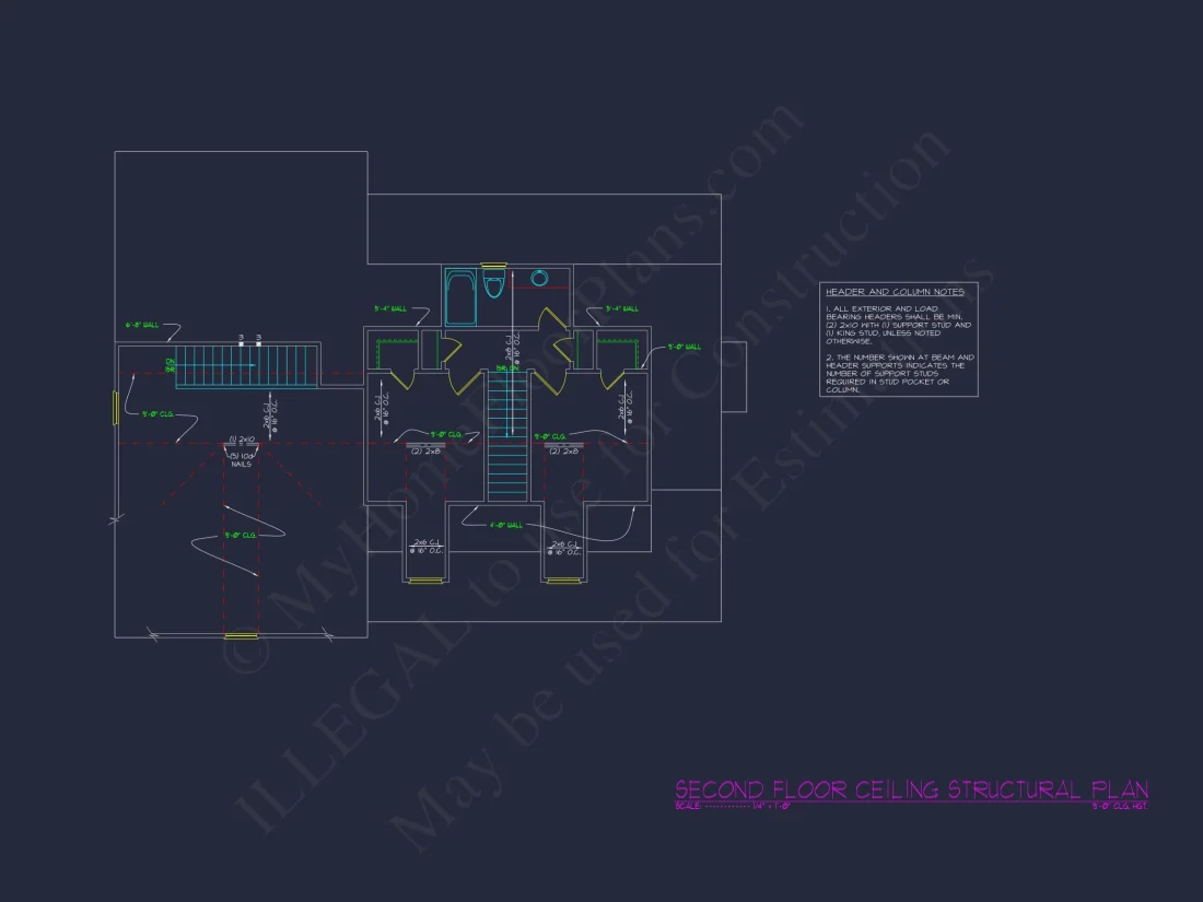 Colonial Farmhouse house Design with CAD Floor Plan Blueprints