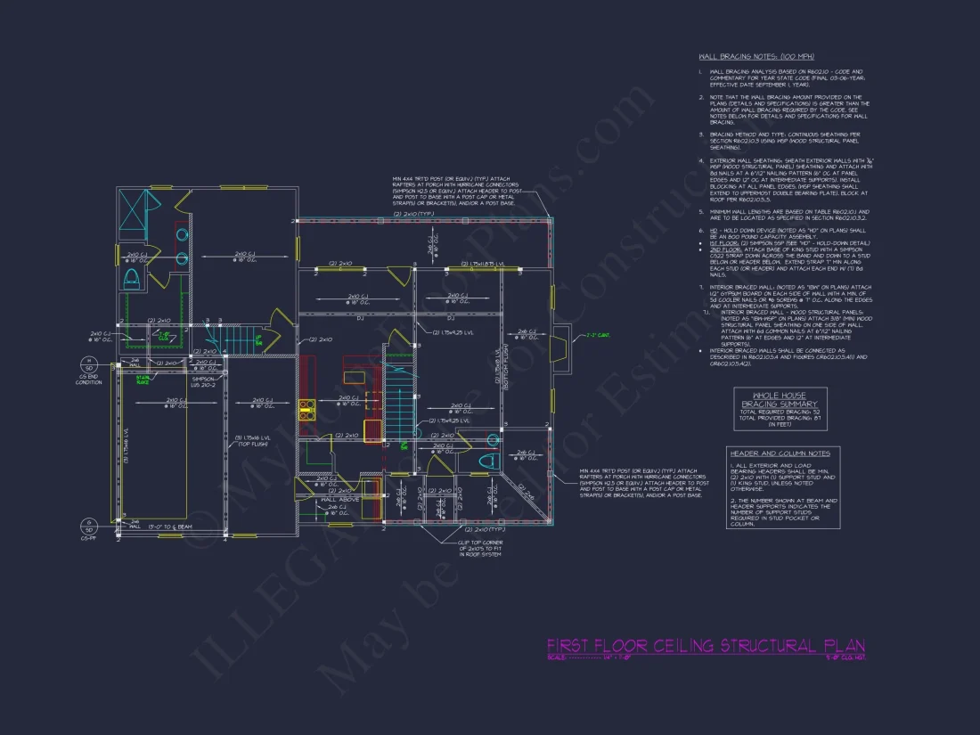 Colonial Farmhouse house Design with CAD Floor Plan Blueprints