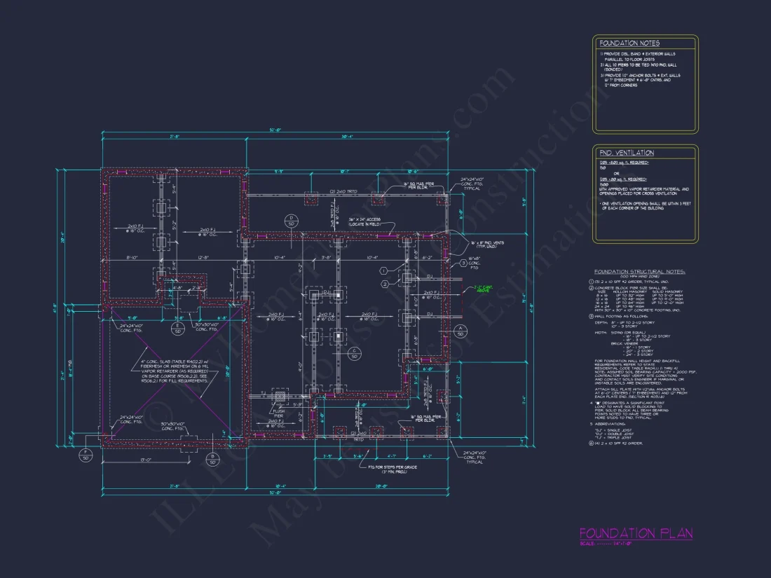 Colonial Farmhouse house Design with CAD Floor Plan Blueprints