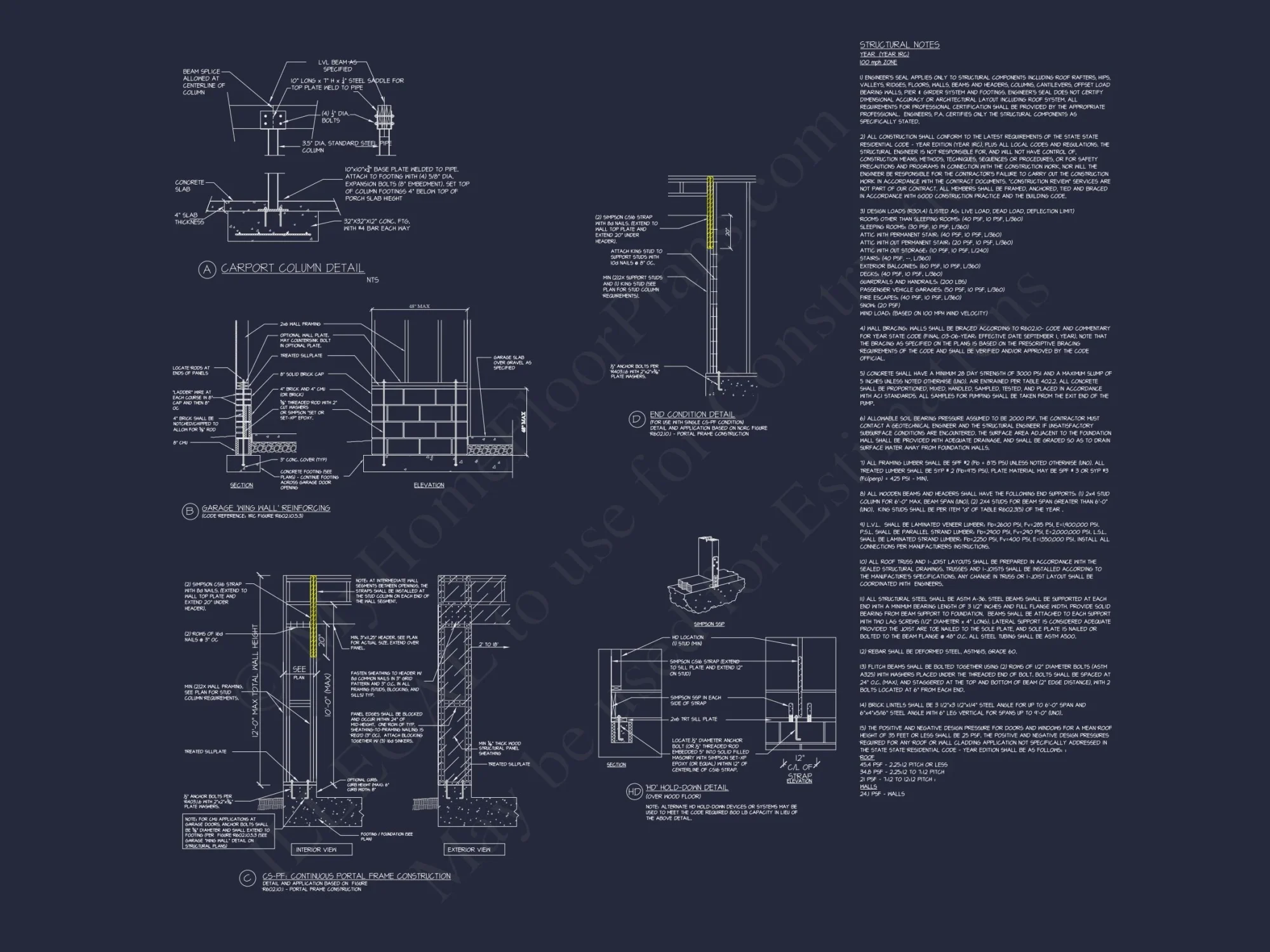 Modern house Plan with Open Floor Plan & CAD Designs
