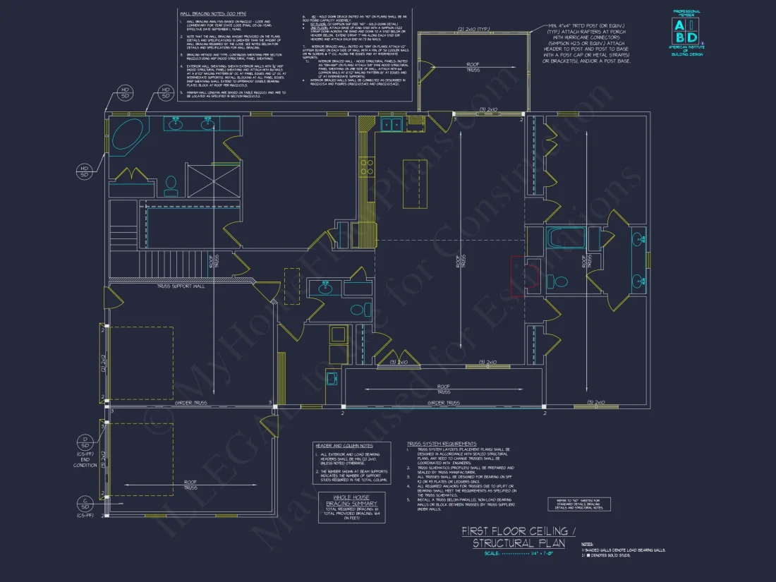 Modern house Plan with Open Floor Plan & CAD Designs