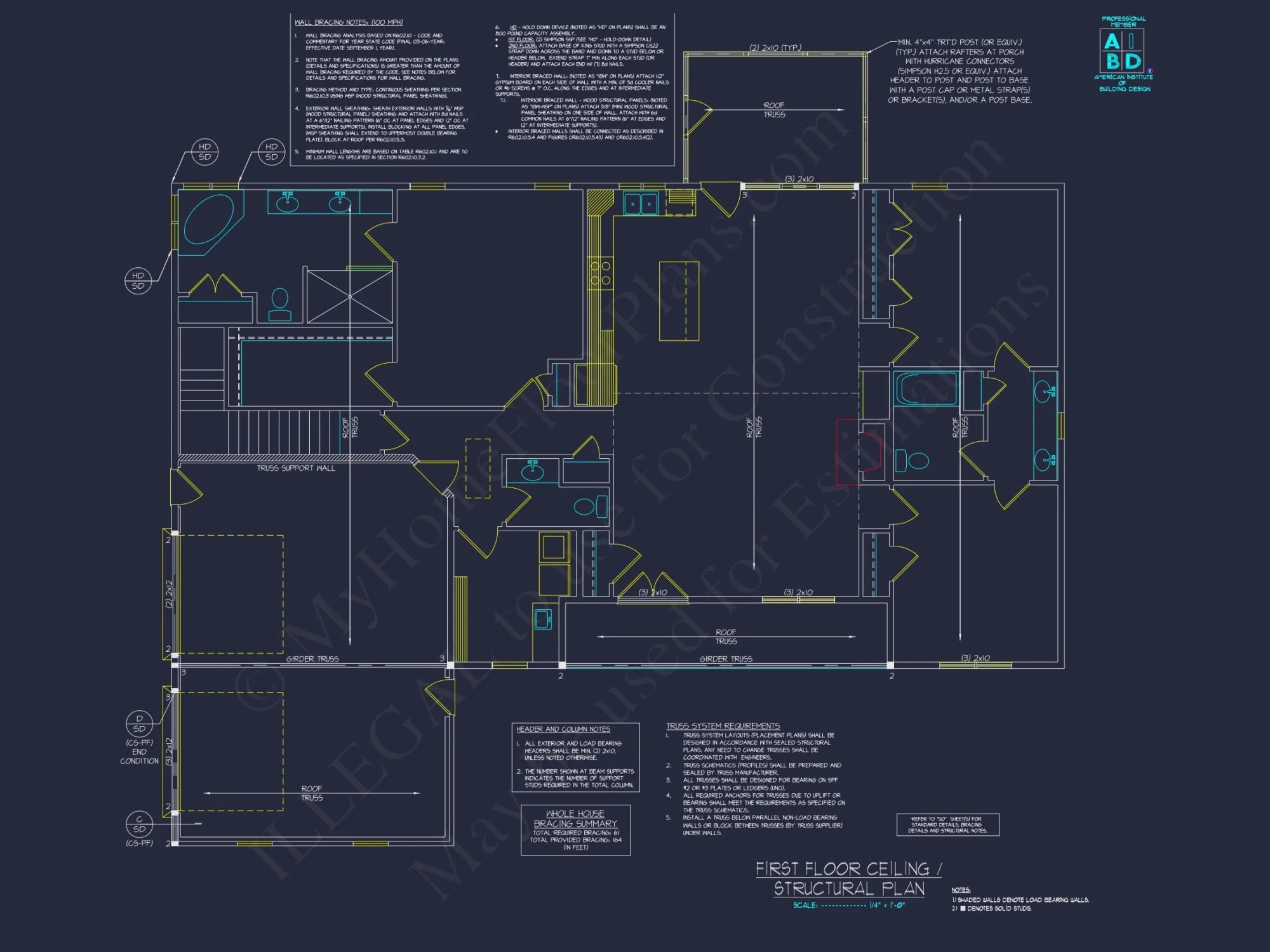 Modern house Plan with Open Floor Plan & CAD Designs