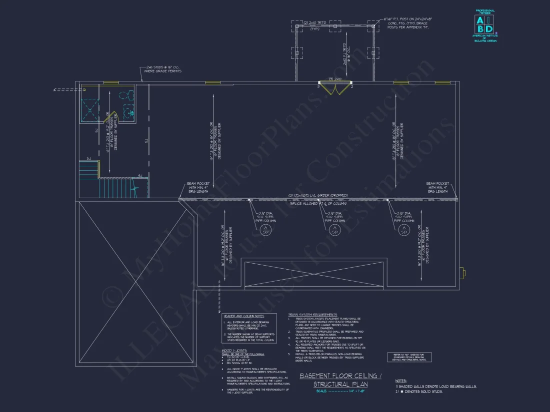 Modern house Plan with Open Floor Plan & CAD Designs