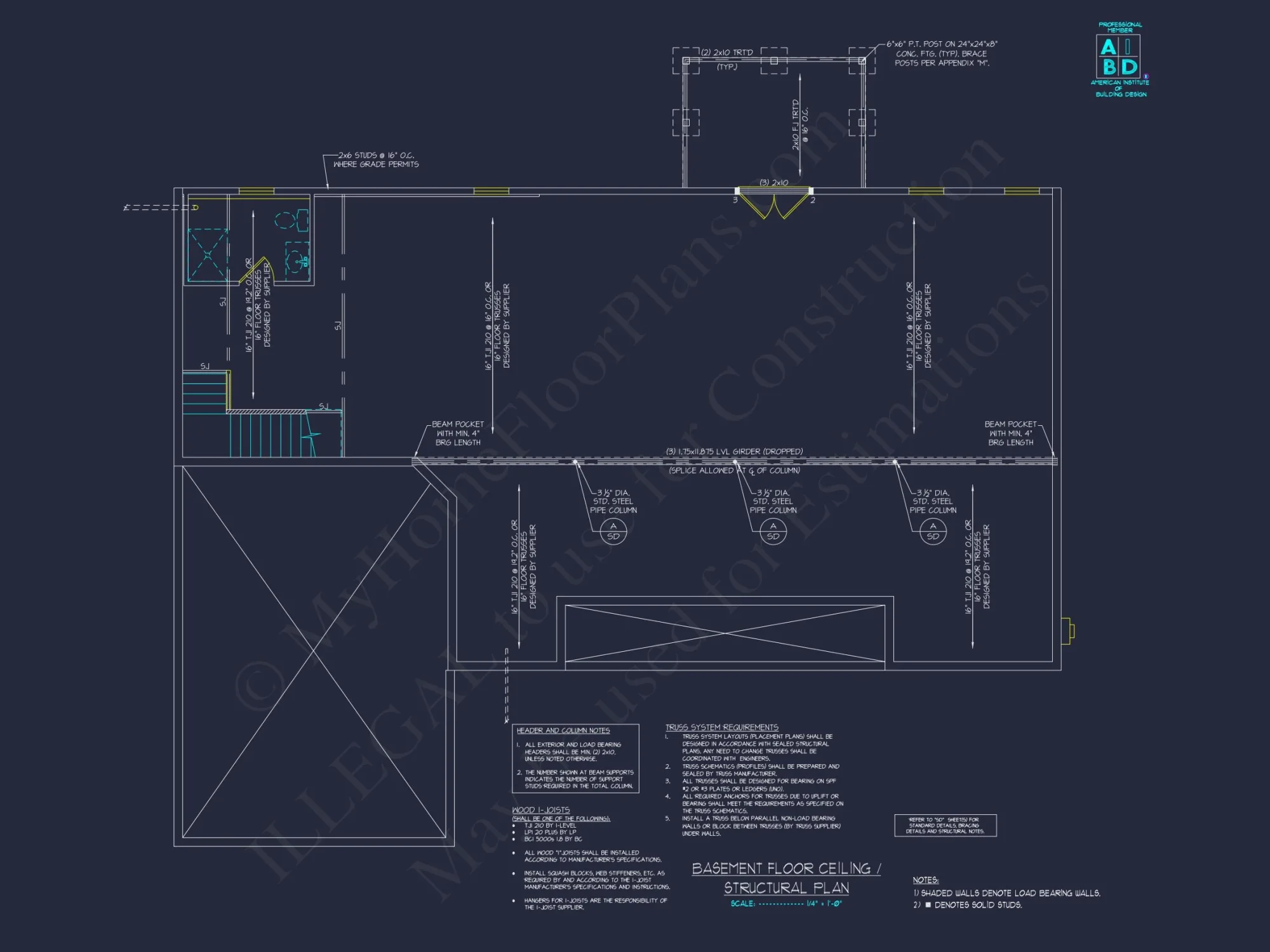 Modern house Plan with Open Floor Plan & CAD Designs