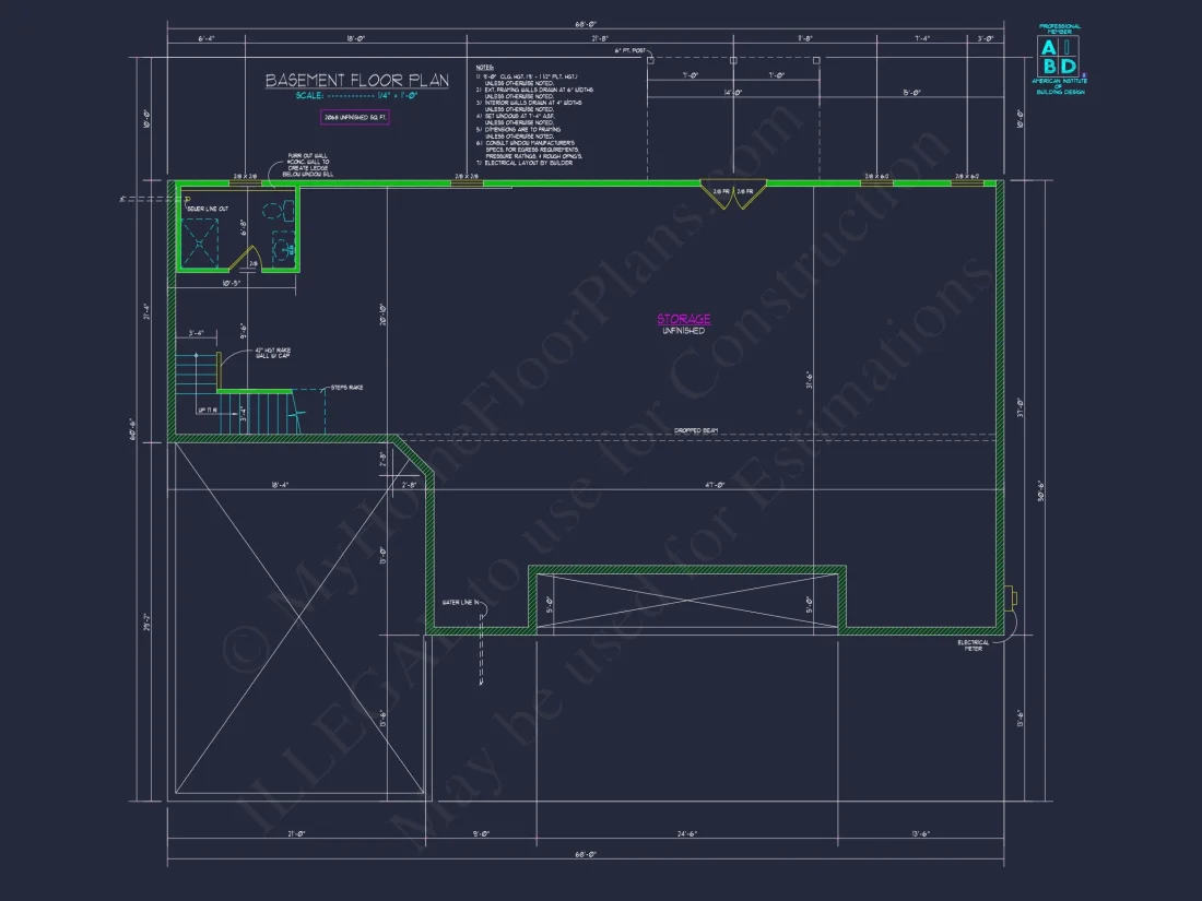 Modern house Plan with Open Floor Plan & CAD Designs