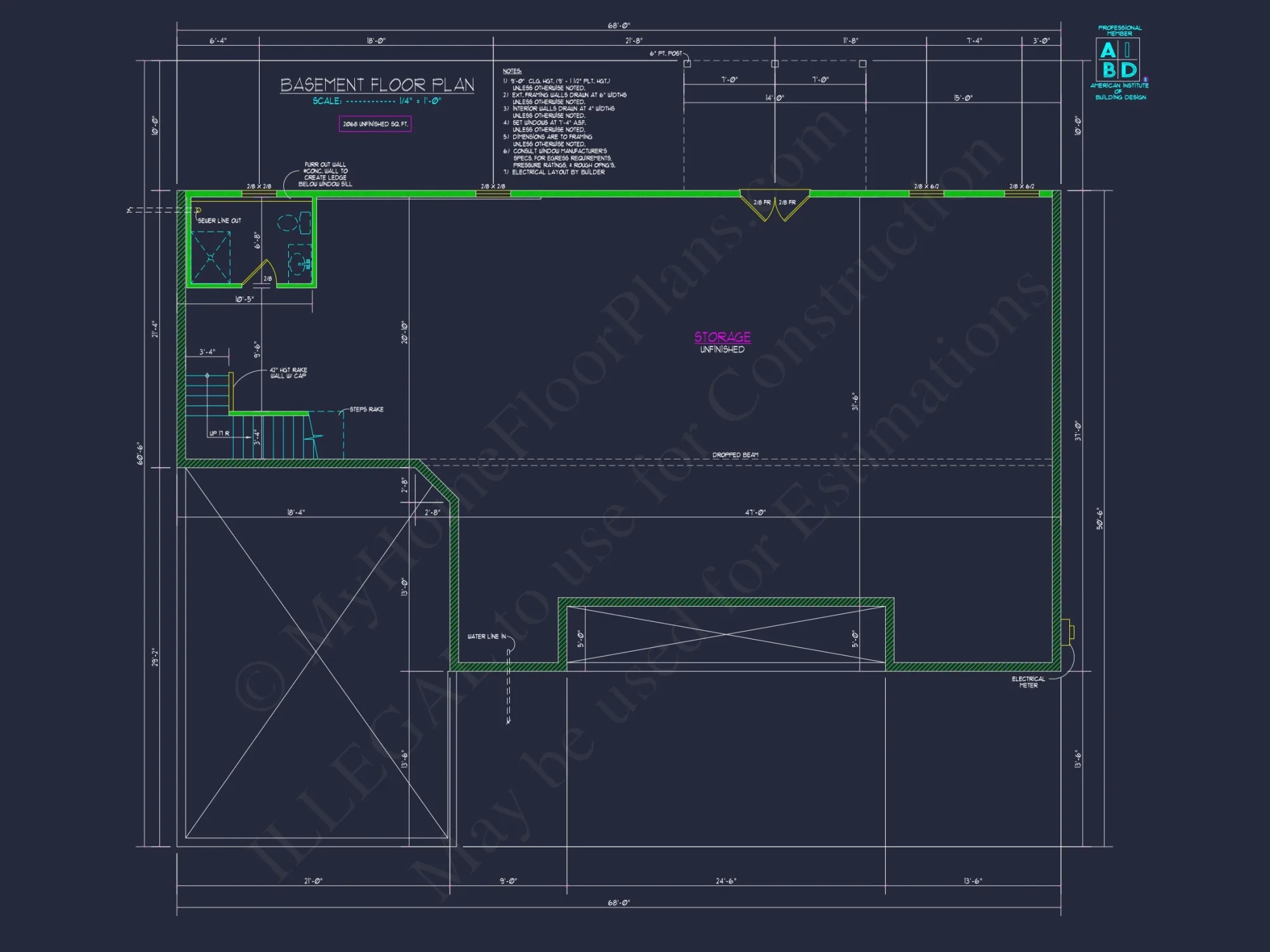 Modern house Plan with Open Floor Plan & CAD Designs