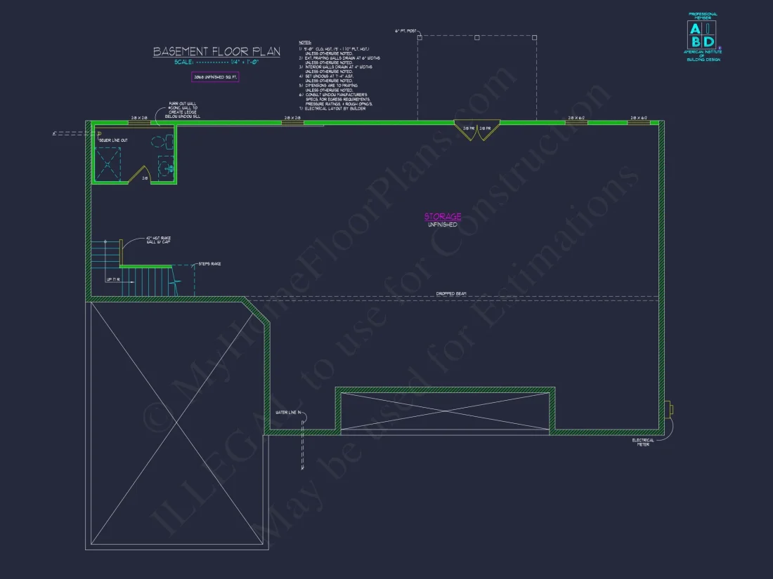 Modern house Plan with Open Floor Plan & CAD Designs