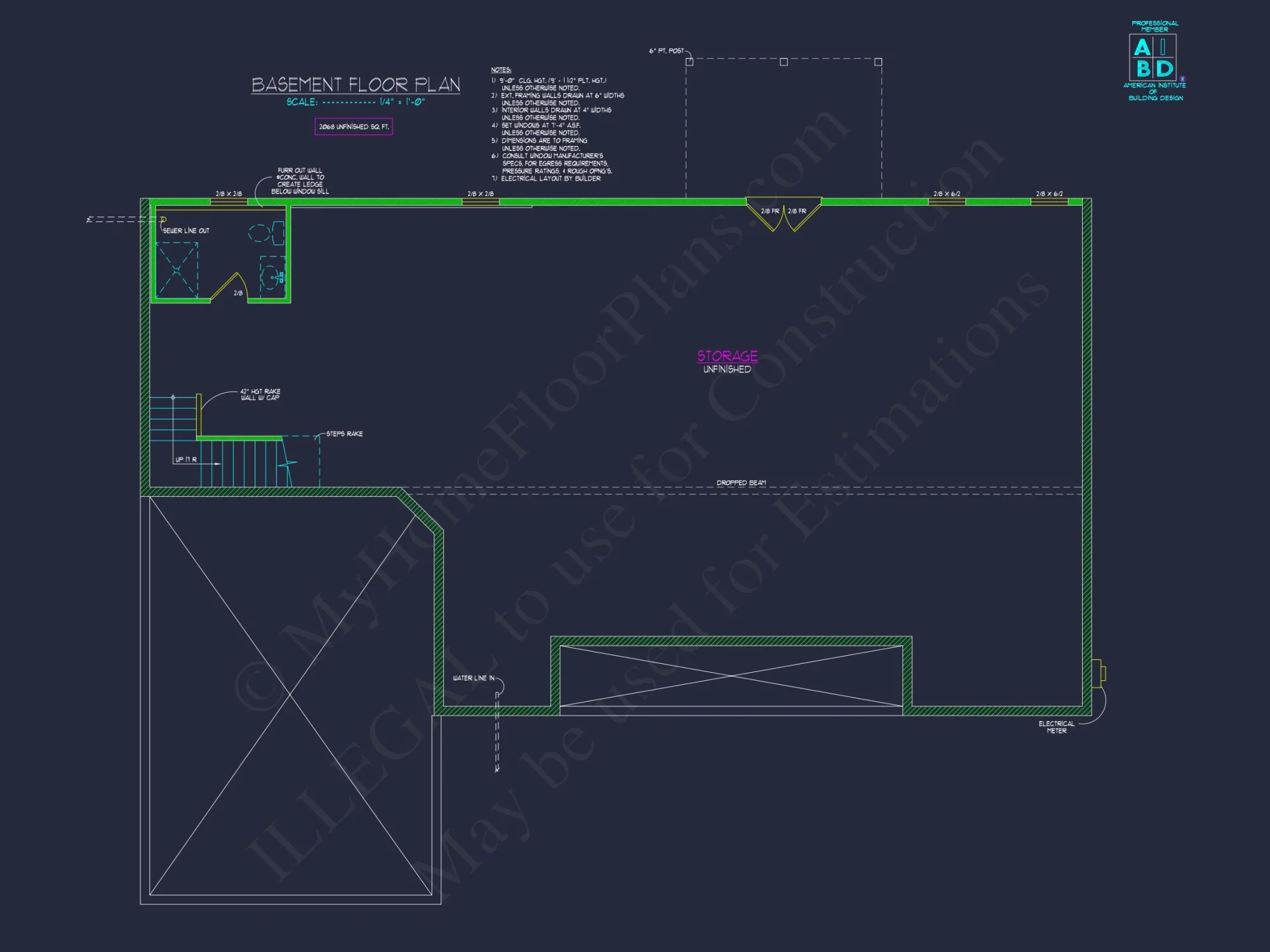 Modern house Plan with Open Floor Plan & CAD Designs