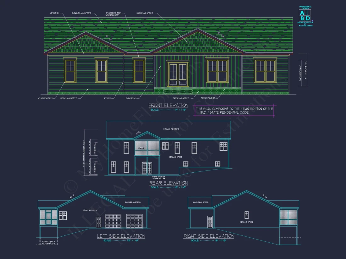 Modern house Plan with Open Floor Plan & CAD Designs