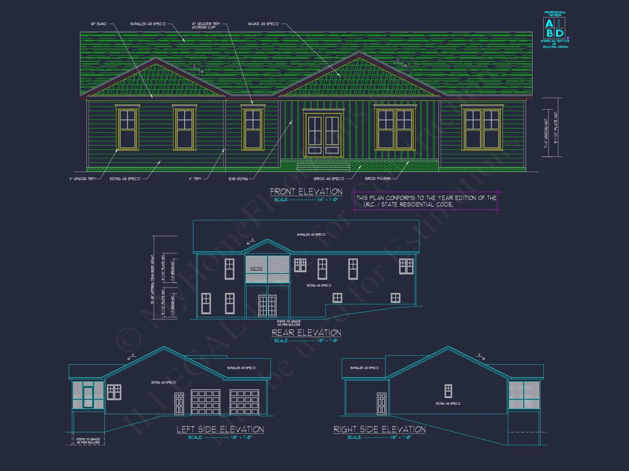 Modern house Plan with Open Floor Plan & CAD Designs