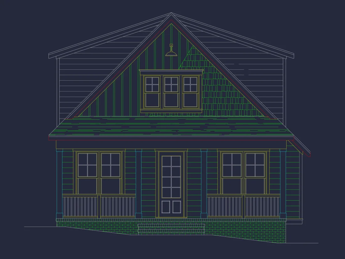 Charming house Floor Plan with Blueprint Designs & CAD Architecture