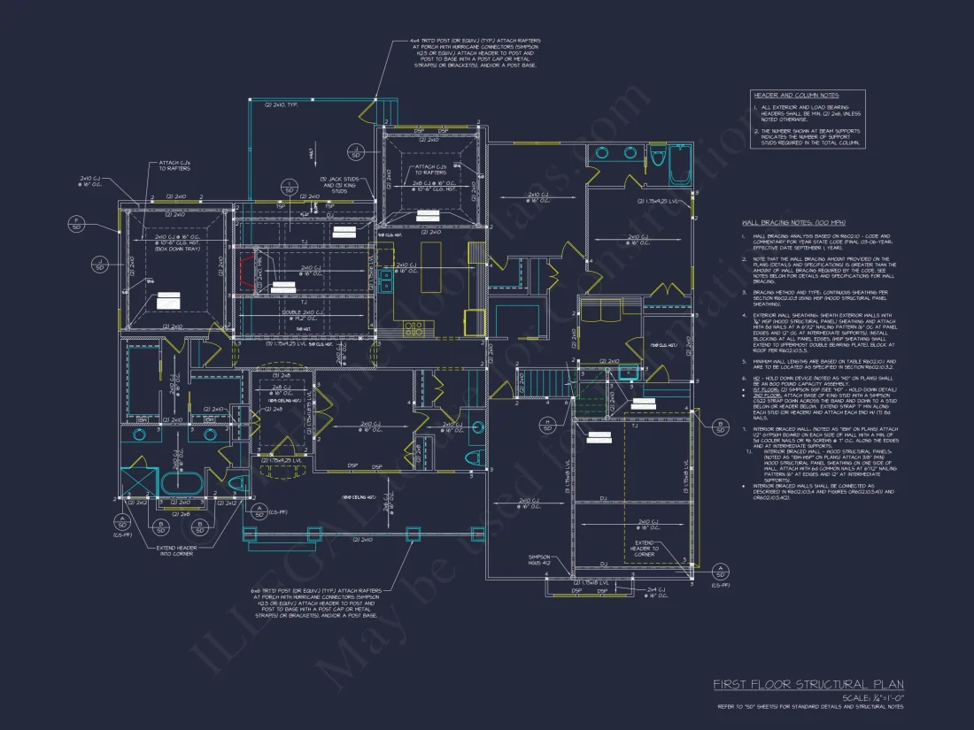 Beautiful house Plan with Craftsman Design & CAD Blueprints