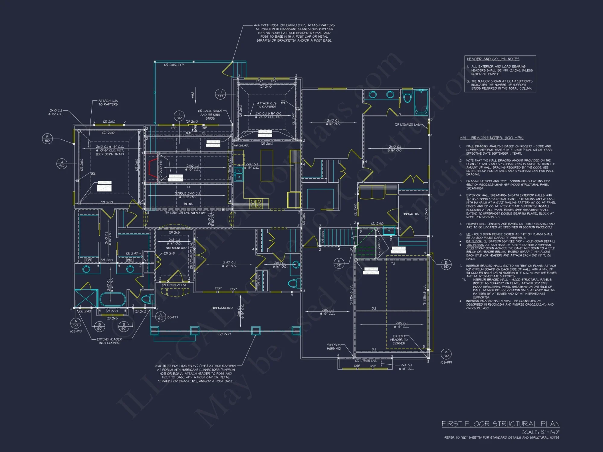 Beautiful house Plan with Craftsman Design & CAD Blueprints