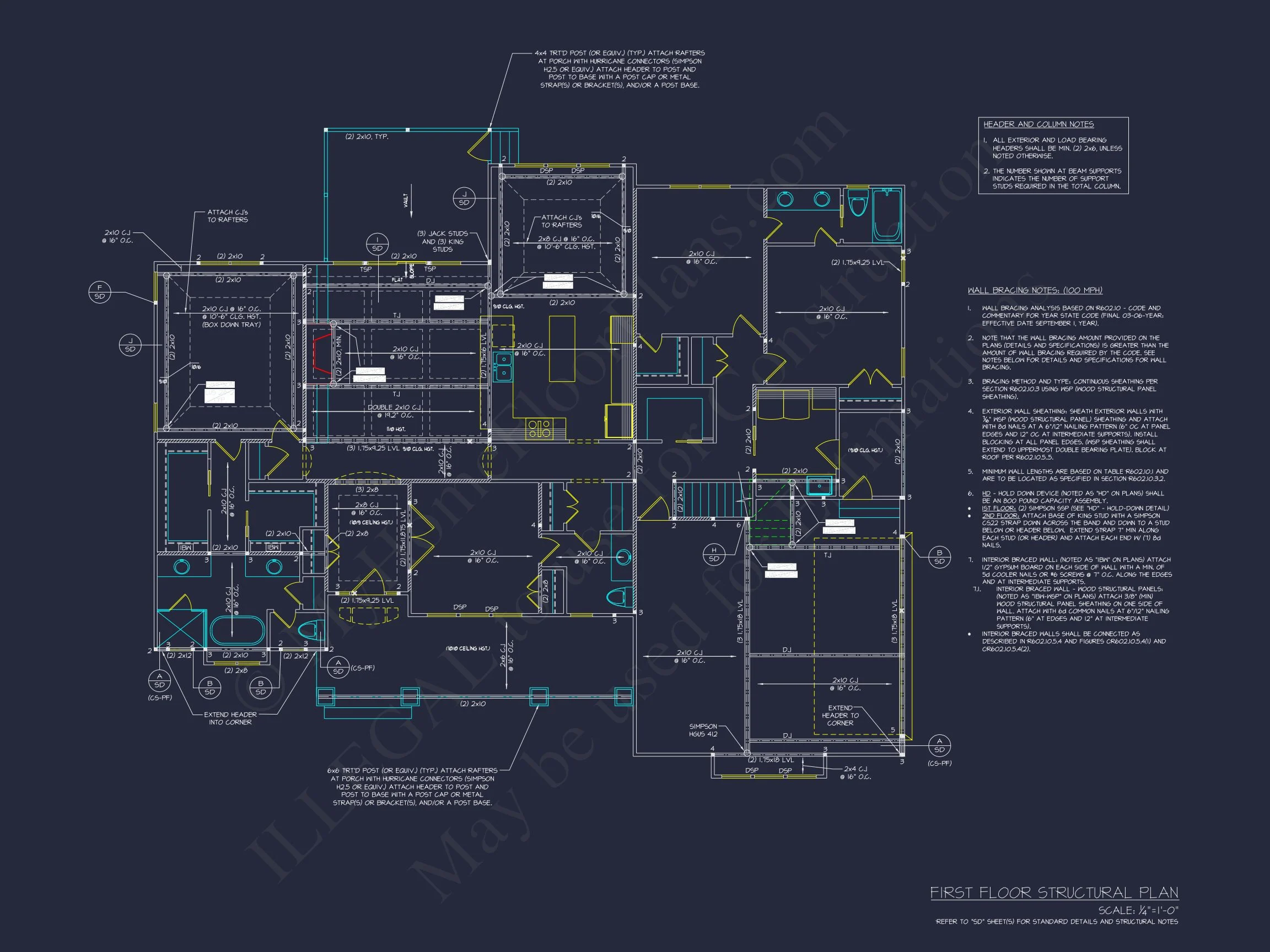 Beautiful house Plan with Craftsman Design & CAD Blueprints
