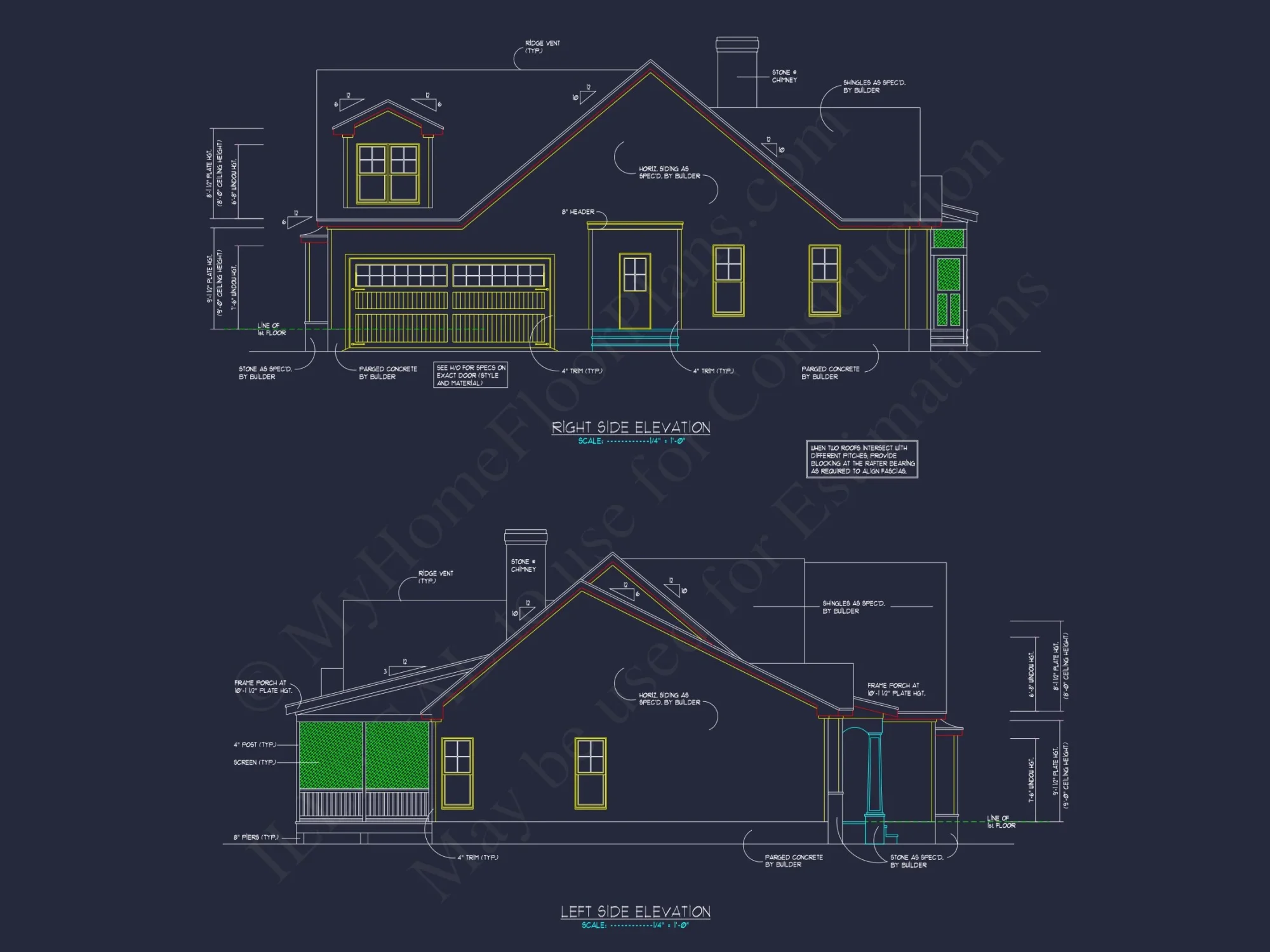 Beautiful house Plan with Craftsman Design & CAD Blueprints