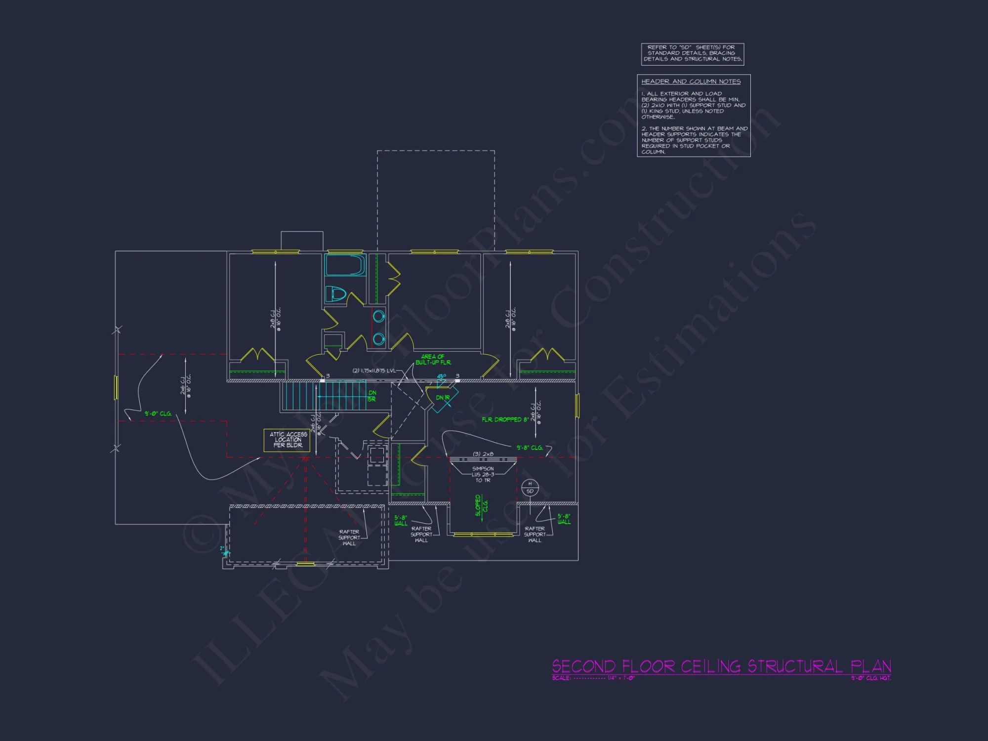 Elegant house Floor Plan: 2-Story CAD Design with 4 Bedrooms