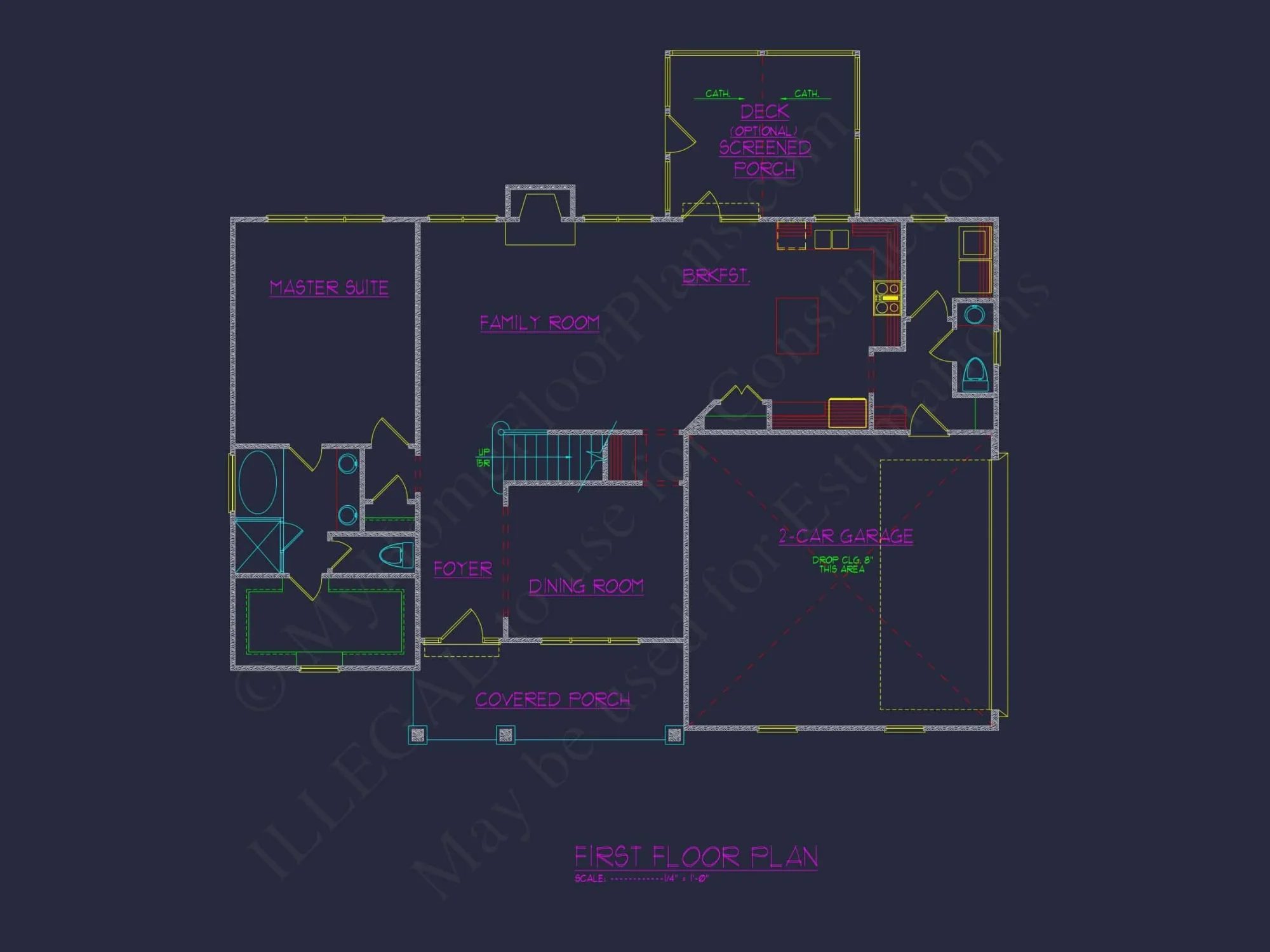 Elegant house Floor Plan: 2-Story CAD Design with 4 Bedrooms