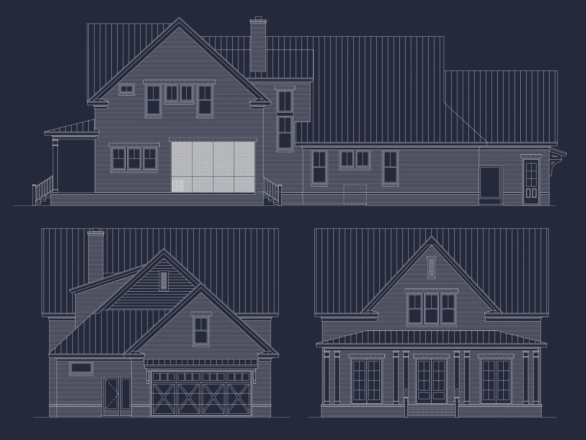 Modern Southern house Plan with Detailed CAD Architecture