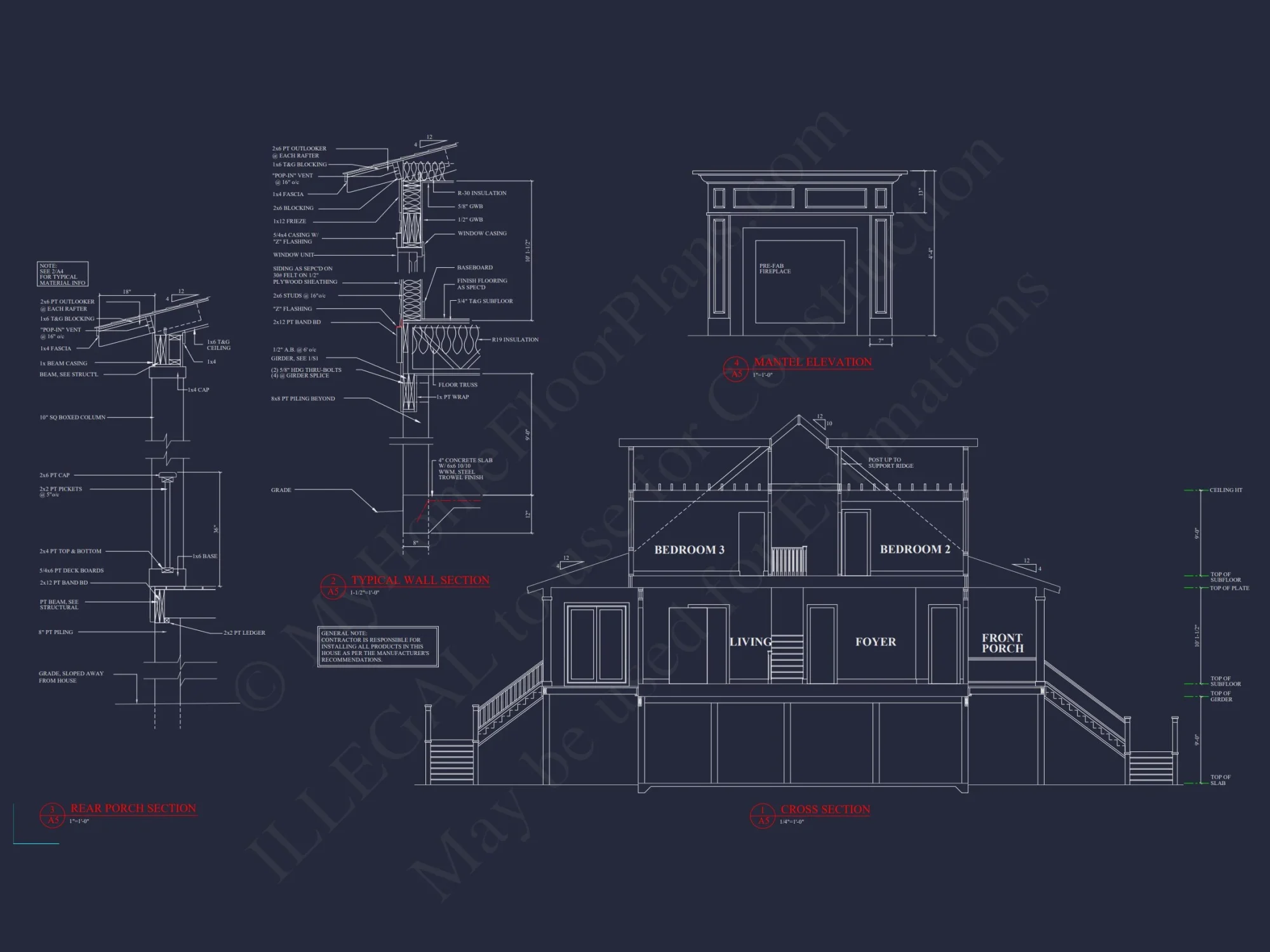 Charming 2-Story Cottage house Plan with 3 Bedrooms & CAD Designs