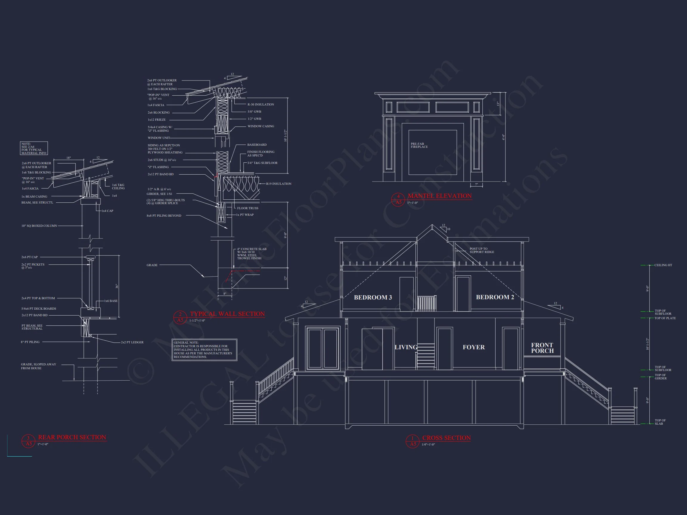 Charming 2-Story Cottage house Plan with 3 Bedrooms & CAD Designs