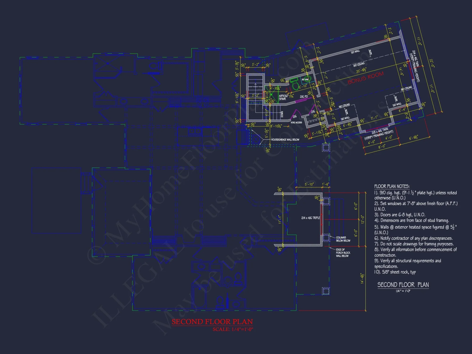 Traditional Craftsman house Plan with Bonus Room and Open Floor Plan